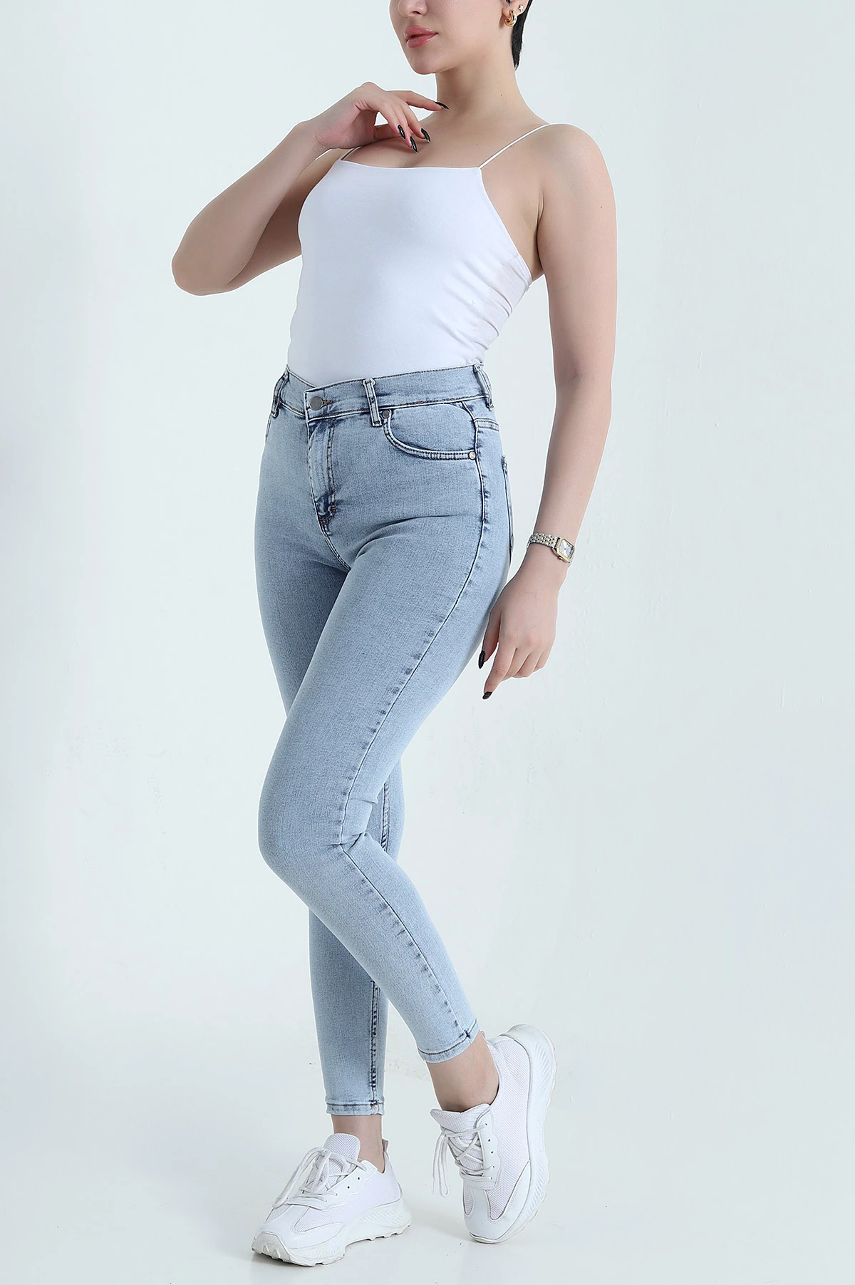 Kar Yıkama Dar Paça Slim Fit Kadın Kot Pantolon 452937