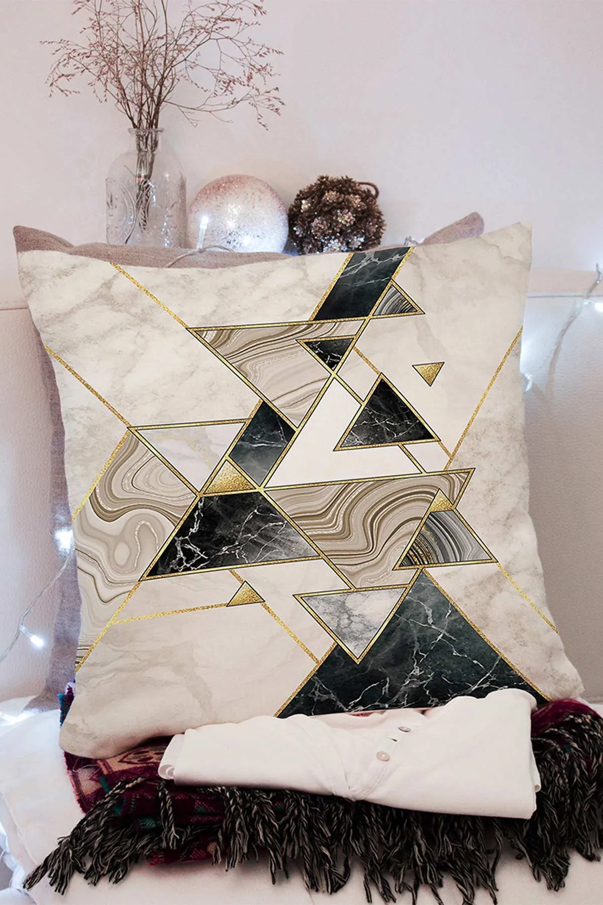 43x43 Dijital Baskılı Fermuarlı Modern Kırlent Kılıfı 308783