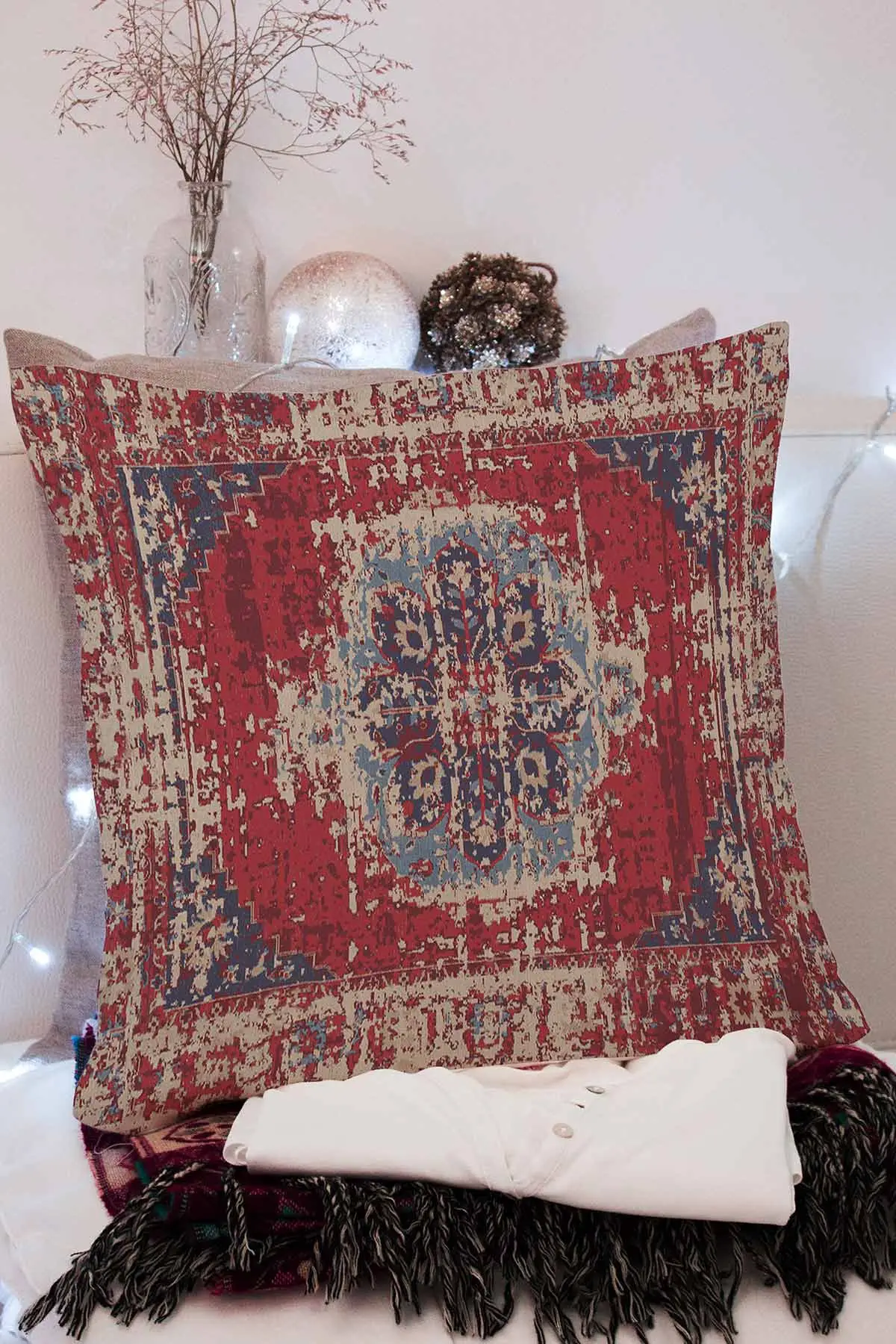 43x43 Dijital Baskılı Fermuarlı Modern Kırlent Kılıfı 308762