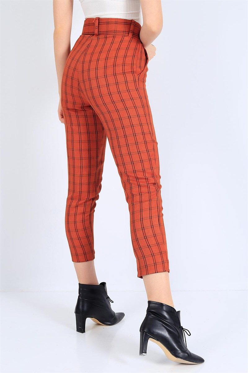 Kareli Desen Tasarım Pantolon 25216B