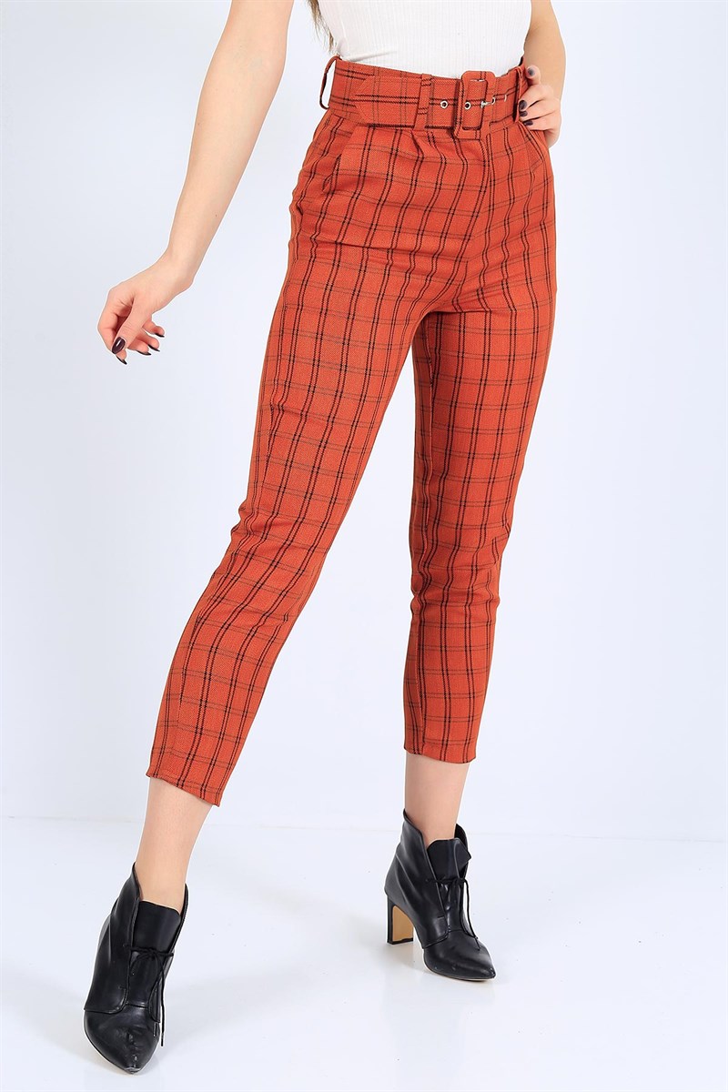 Kareli Desen Tasarım Pantolon 25216B