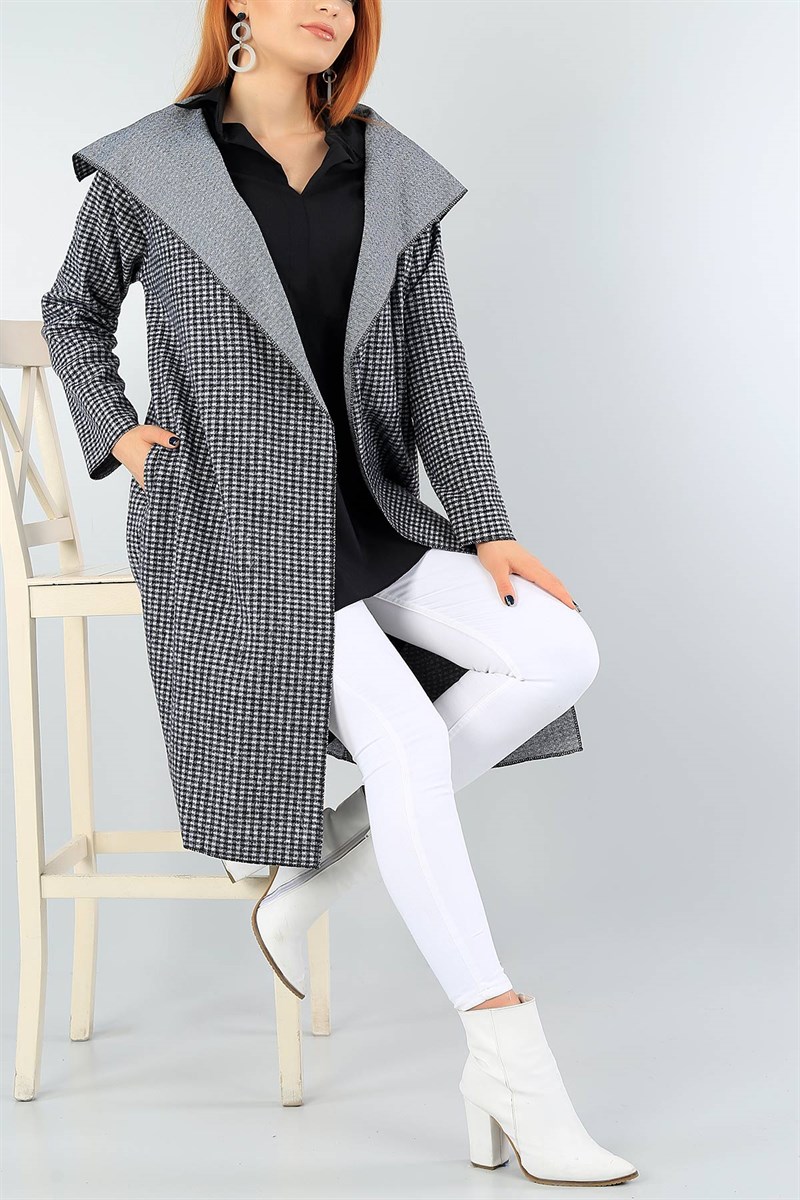 Kazayağı Desenli Bayan Triko Hırka 42598