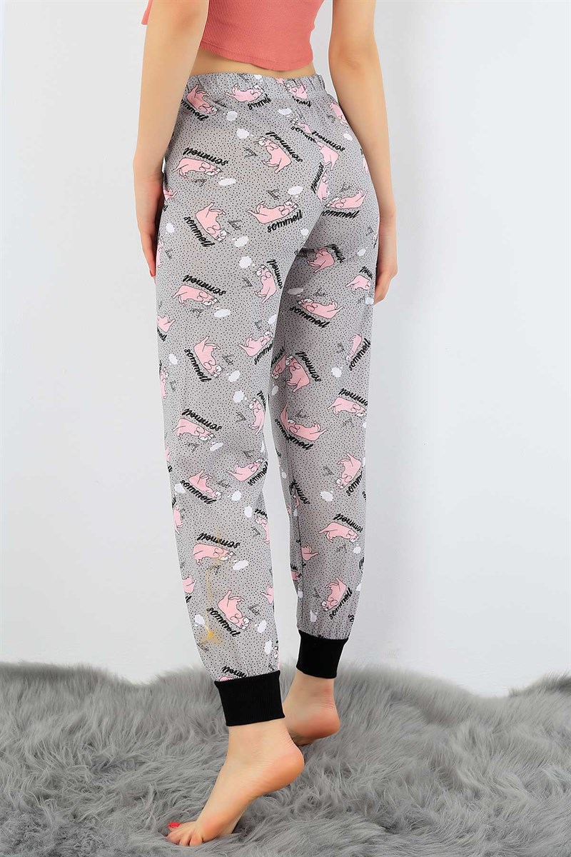 Kedi Baskılı Yazlık Bayan Pijama Altı 32506