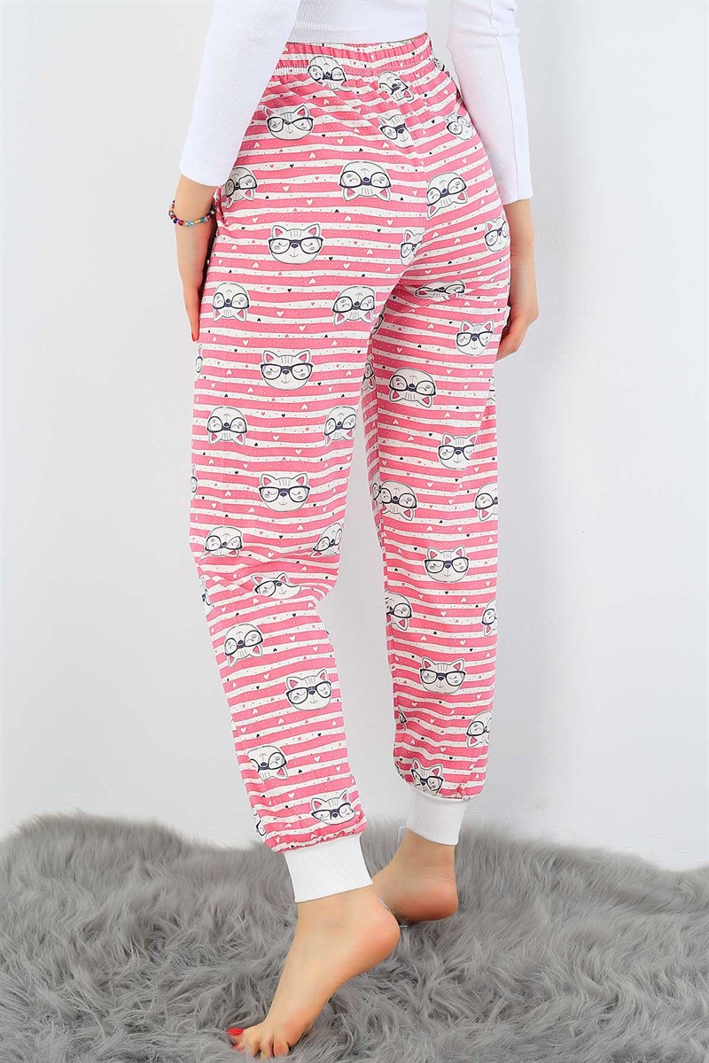 Kedi Baskılı Yazlık Bayan Pijama Altı 32507