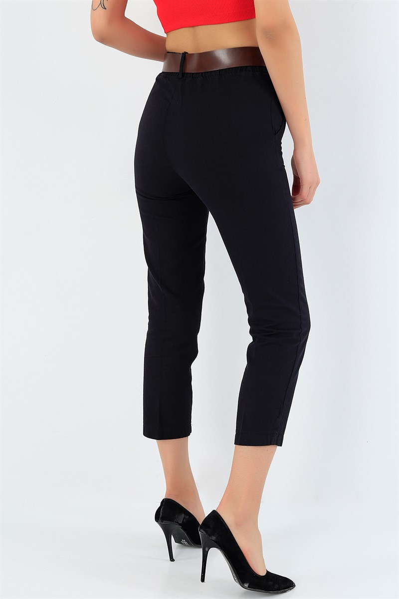Kemerli Bayan Gabardin Pantolon 32668