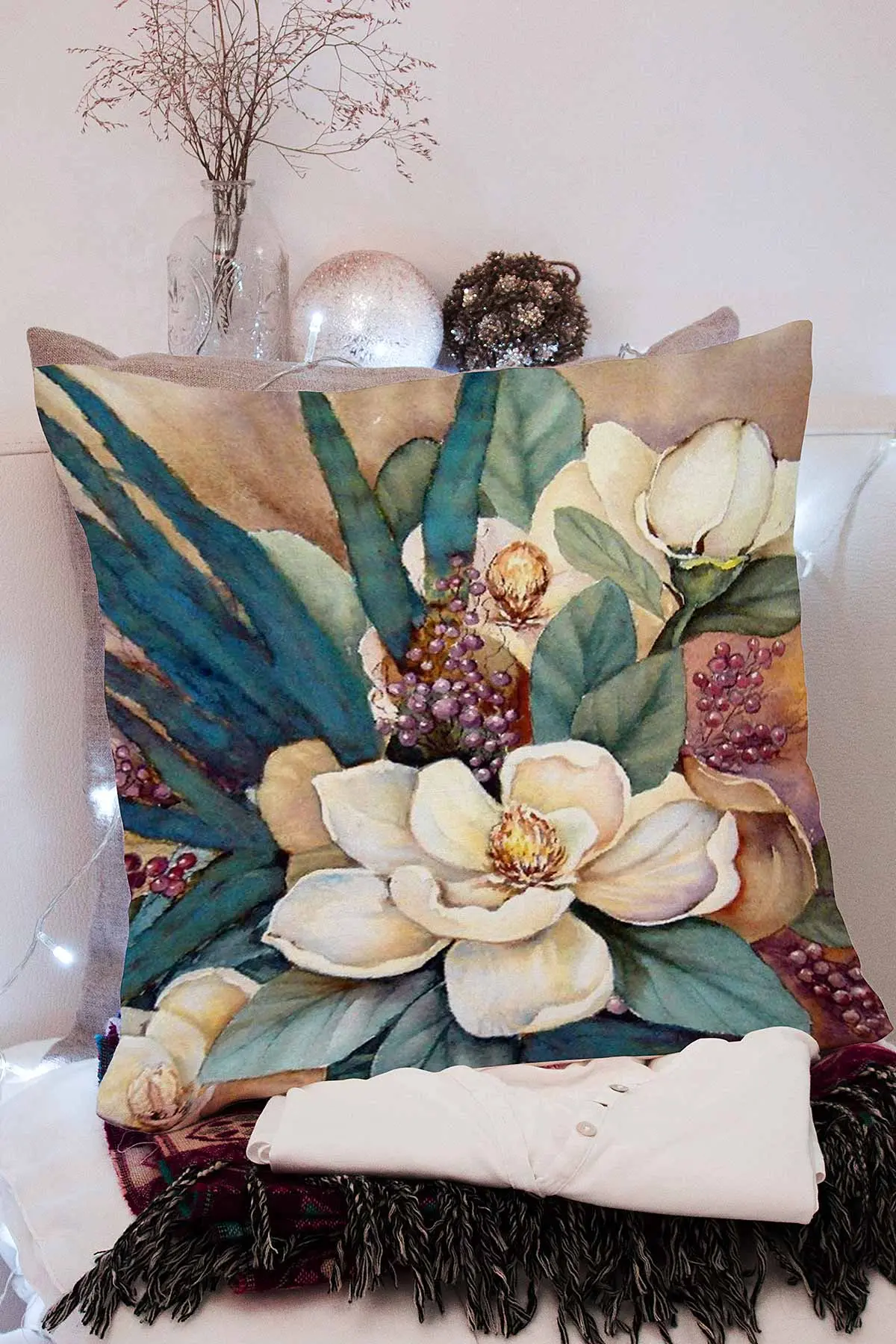 43x43 Dijital Baskılı Fermuarlı Modern Kırlent Kılıfı 308660