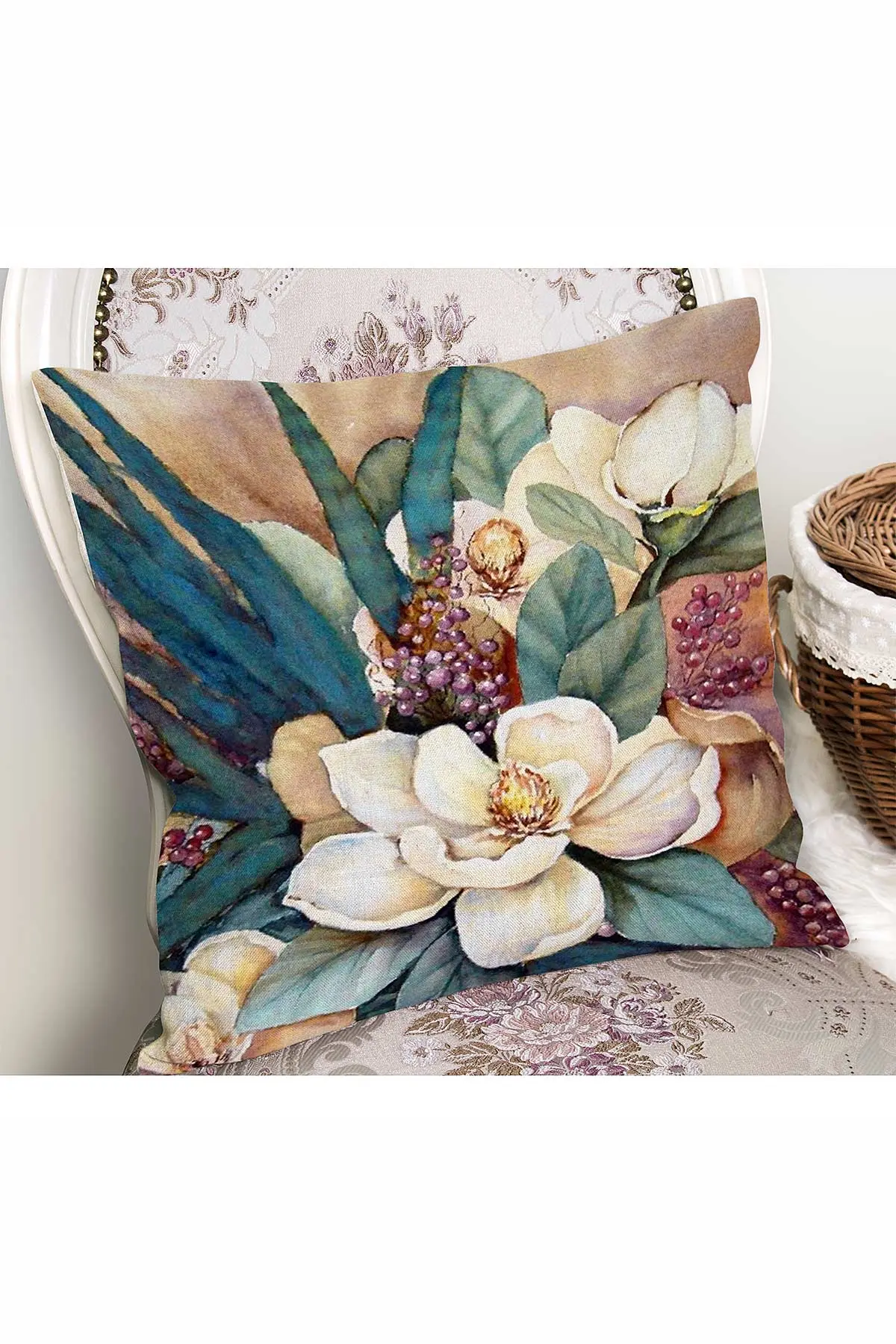 43x43 Dijital Baskılı Fermuarlı Modern Kırlent Kılıfı 308660
