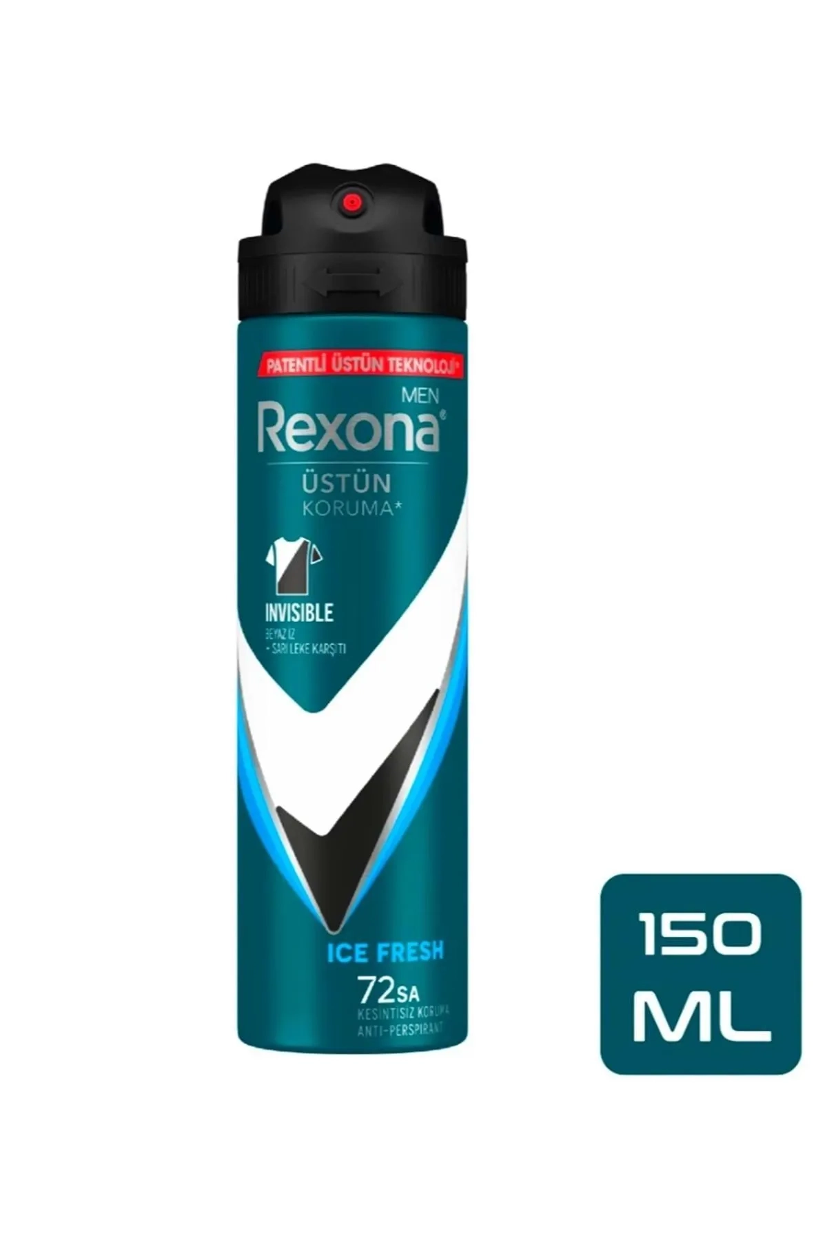 Rexona Men Erkek Sprey Deodorant Invisible Ice Fresh 72 Saat Kesintisiz Koruma 150 ml 286790