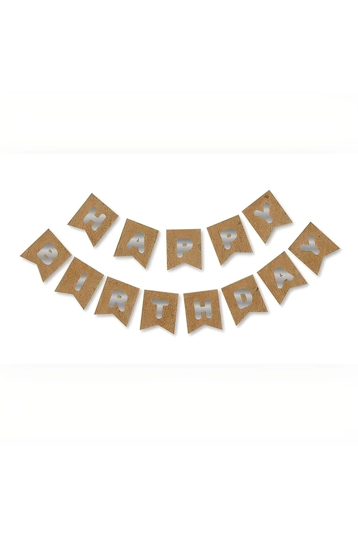 Kraft Silver Happy Yaldızlı Banner 303450