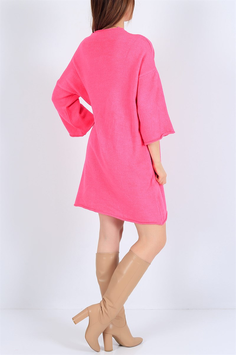 Kesik Yaka Pembe Triko Tunik 25842B