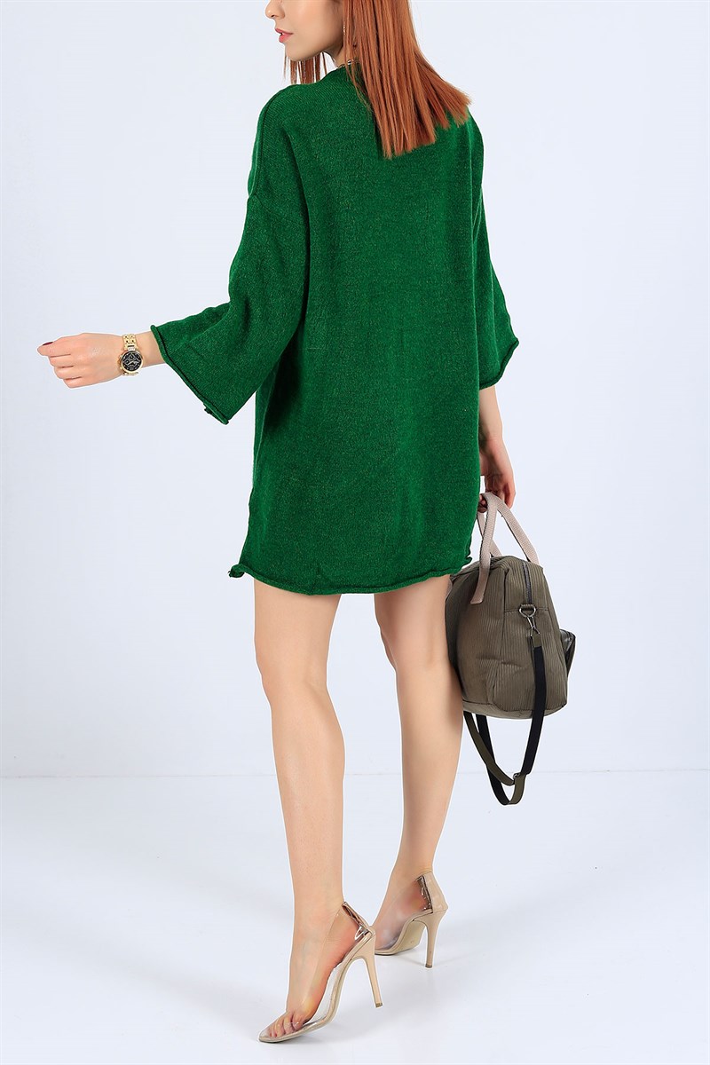Kesik Yaka Yeşil Triko Tunik 25846B