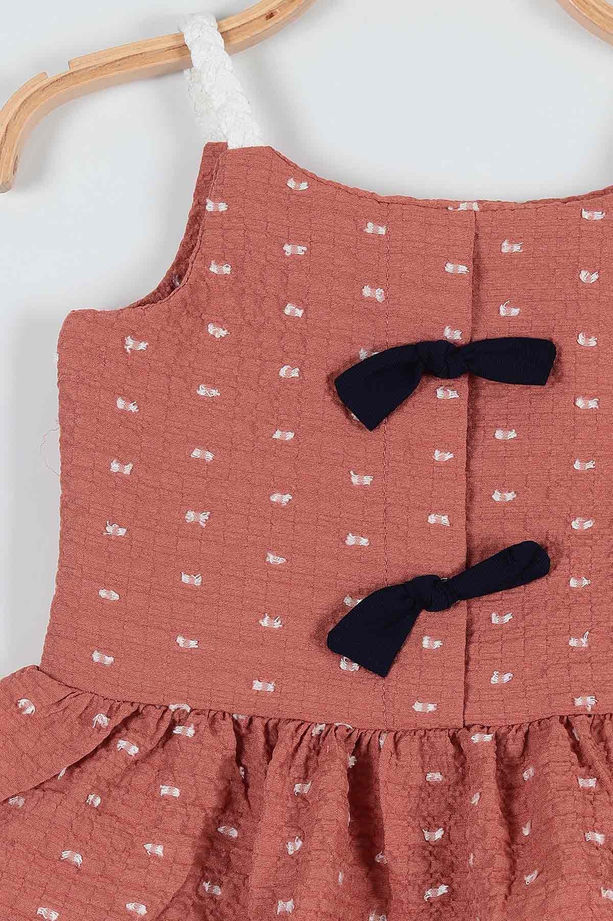 Kiremit (06-24 Ay) Fiyonk Askılı Taytlı Kız Bebe Takım 187427