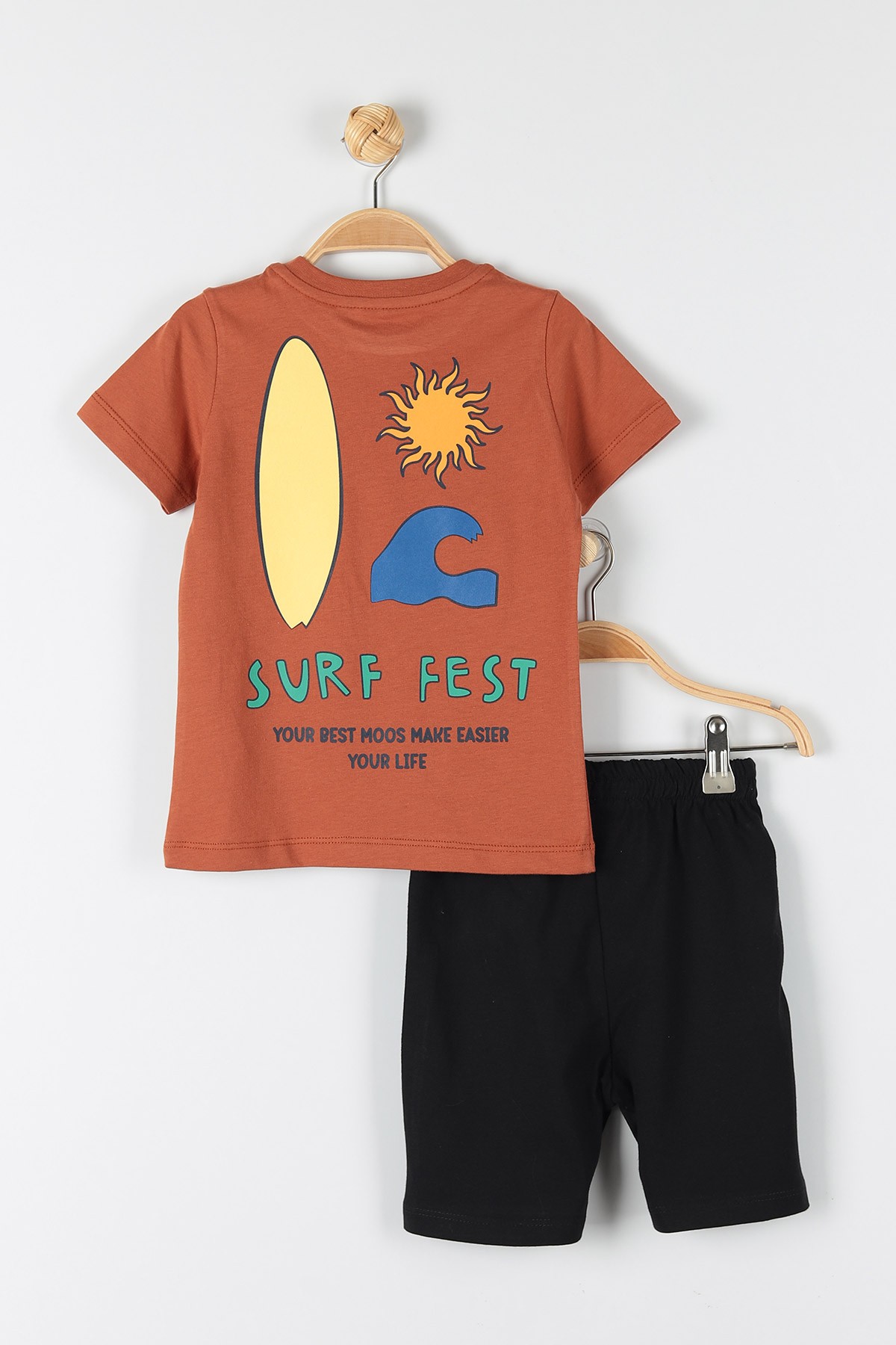 Kiremit (2-5 Yaş) Surf Fest Baskılı Erkek Çocuk Takım 170526