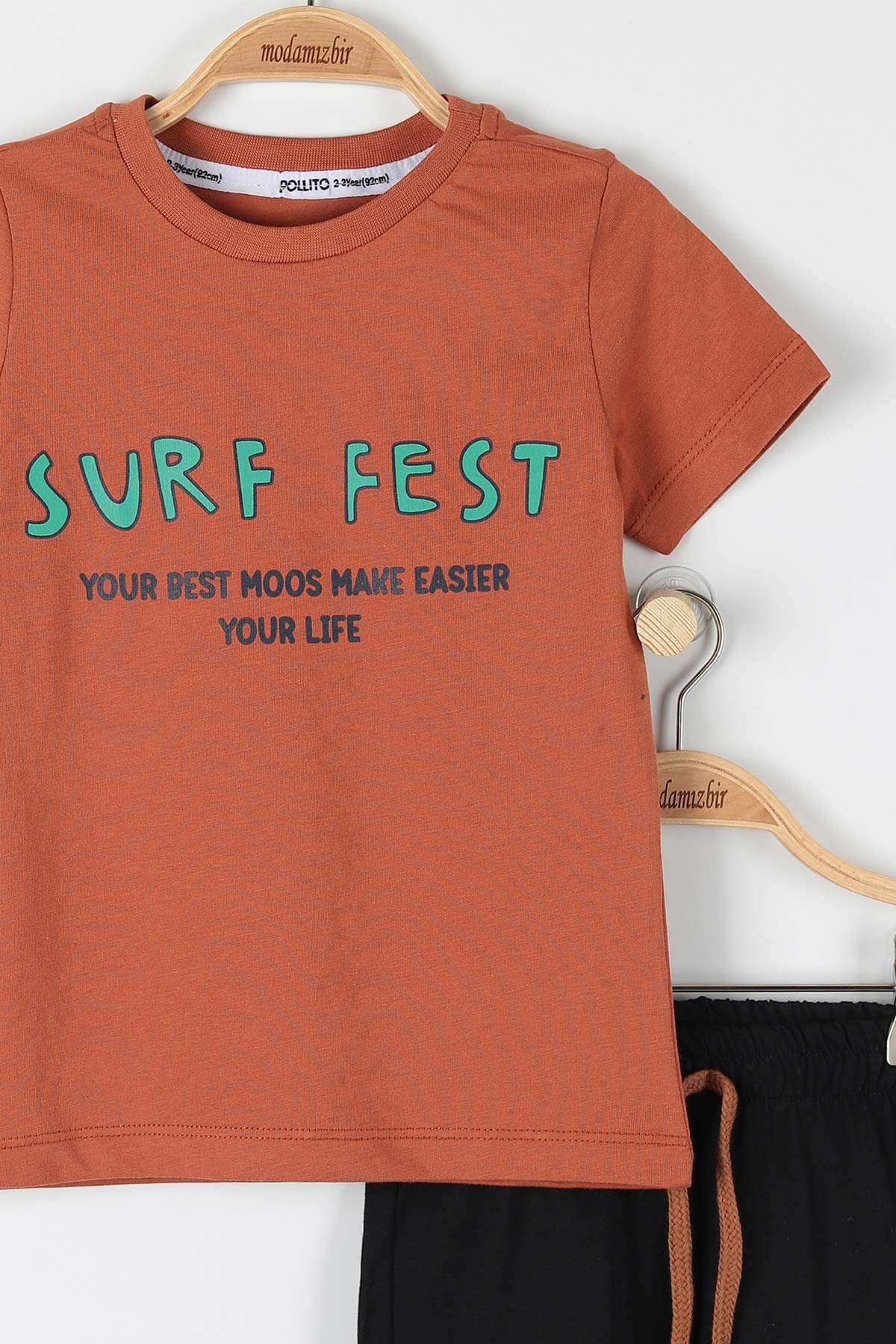 Kiremit (2-5 Yaş) Surf Fest Baskılı Erkek Çocuk Takım 170526