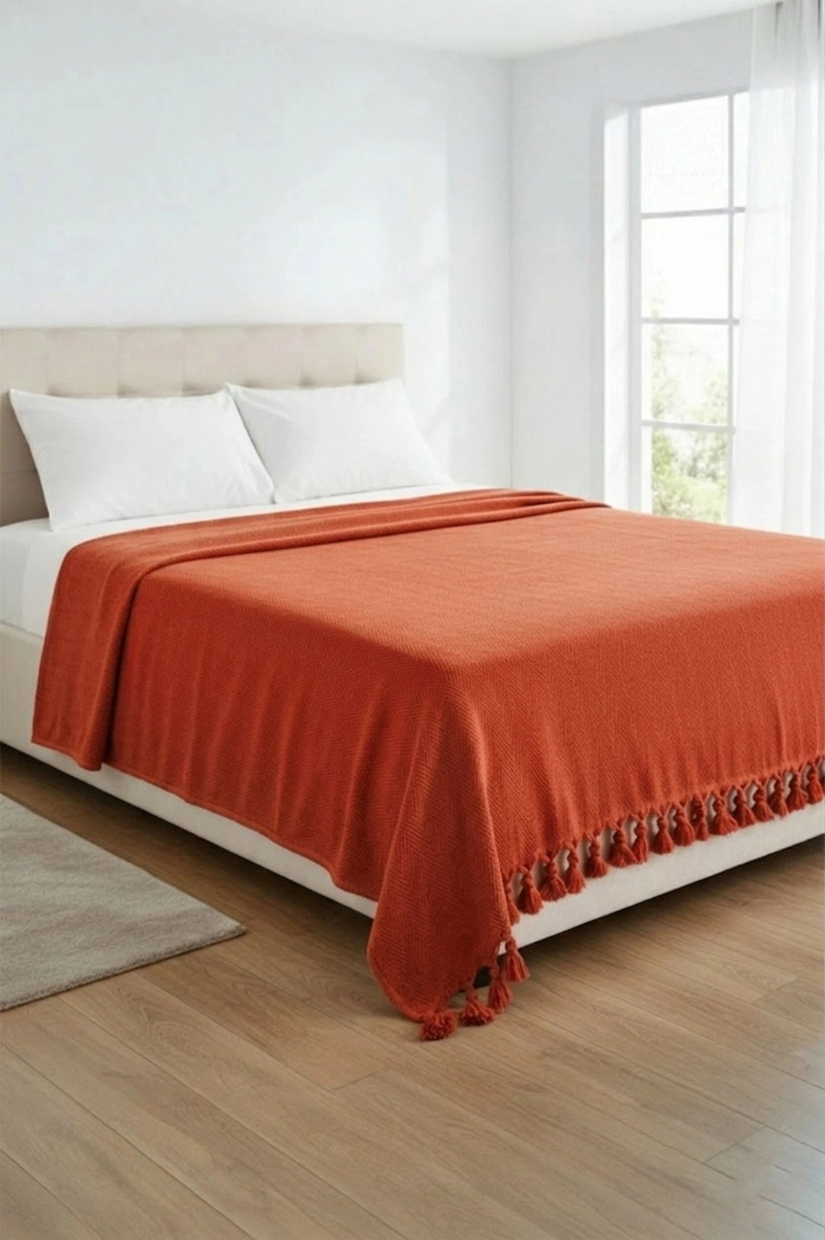 Kiremit 200x230 Cm Bella Home Çift Kişilik Natural Tek Pike 434762