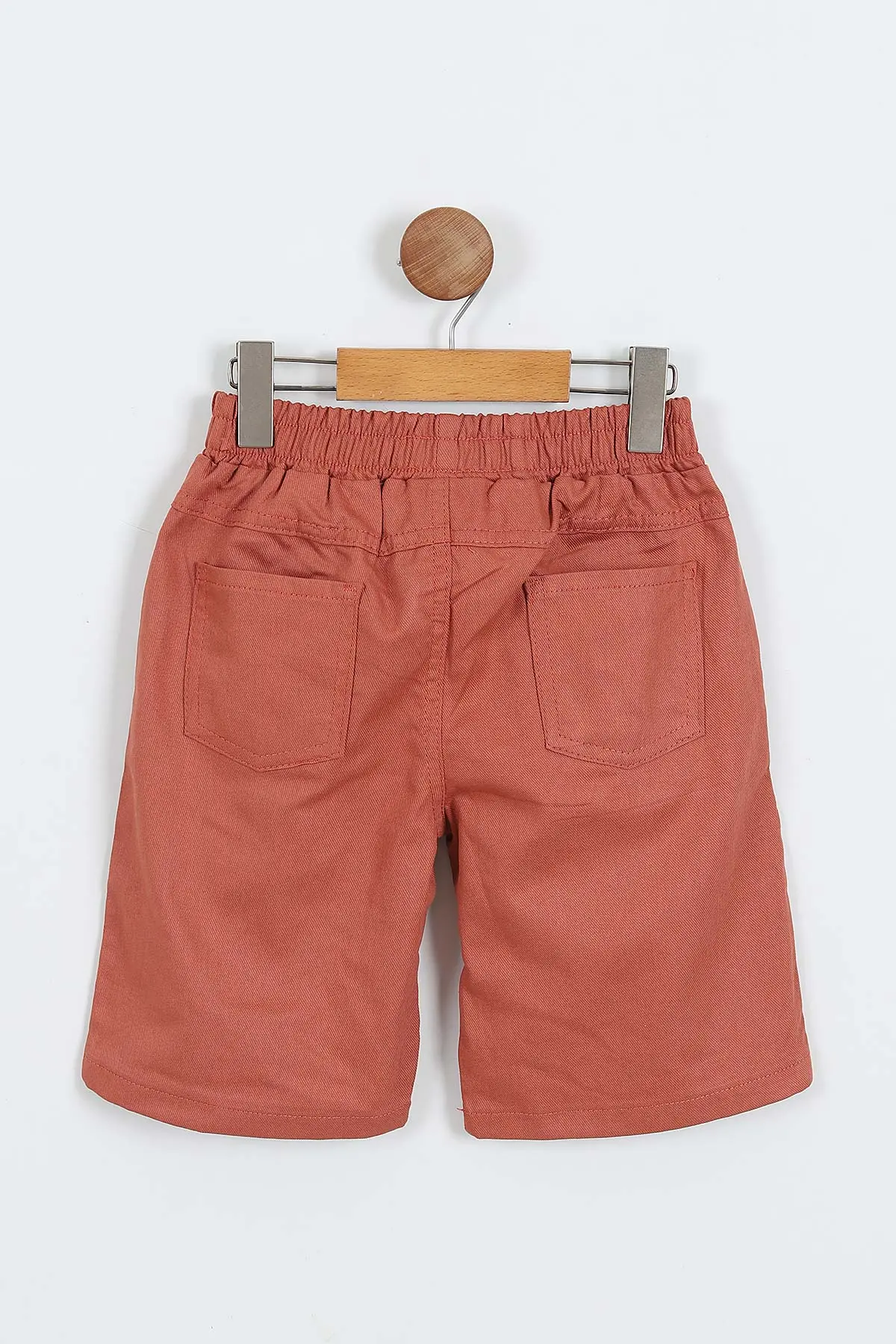 Kiremit (3-10 Yaş)Naturel Baskılı Gabardin  Şortlu Erkek Çocuk Takım 356916