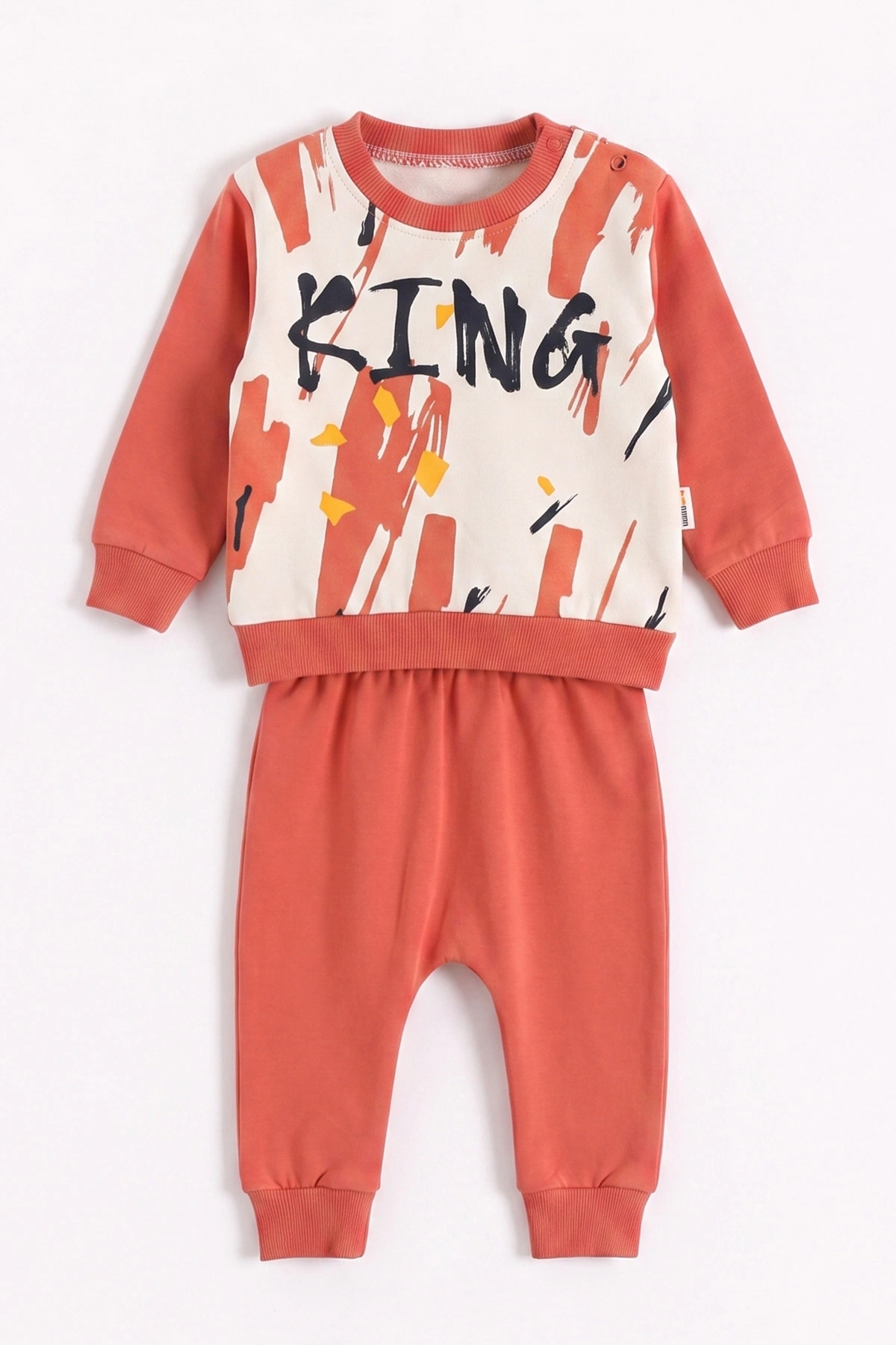 Kiremit (3-24 Ay) King Baskılı Erkek Bebek 2'li  Takım 473028