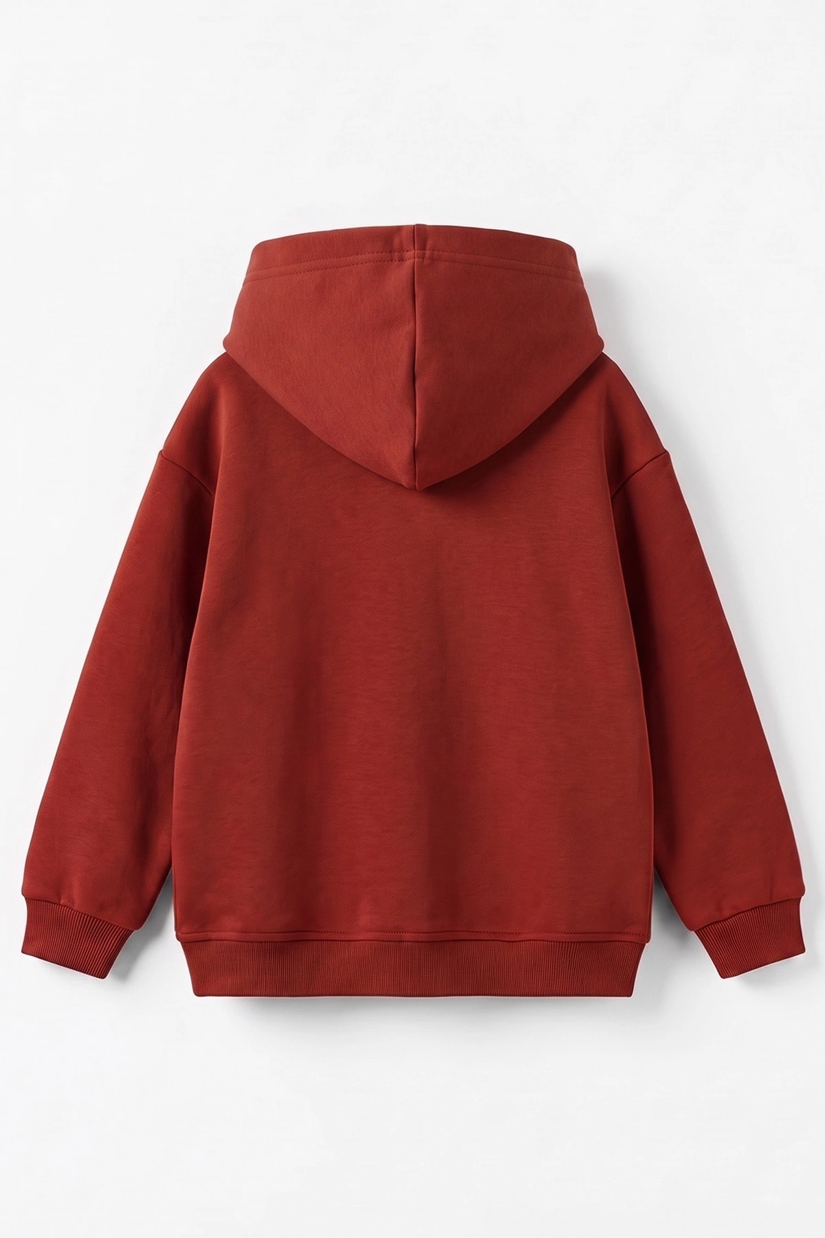 Kiremit (5-12 Yaş)Kapüşonlu Baskısız Üç İp Şardonlu Erkek Çocuk Sweatshirt 492182