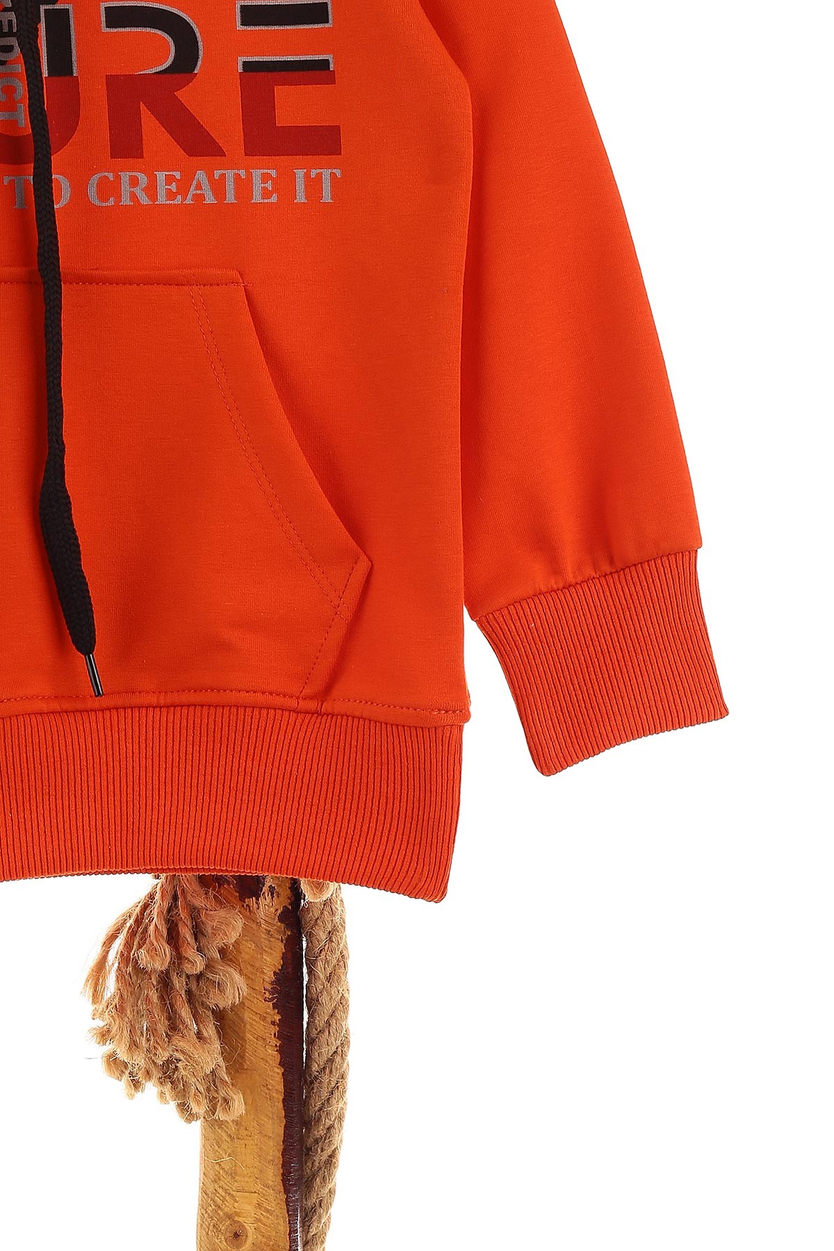 Kiremit (5-8 Yaş) Future Baskılı Kapüşonlu Erkek Çocuk Sweat 152707