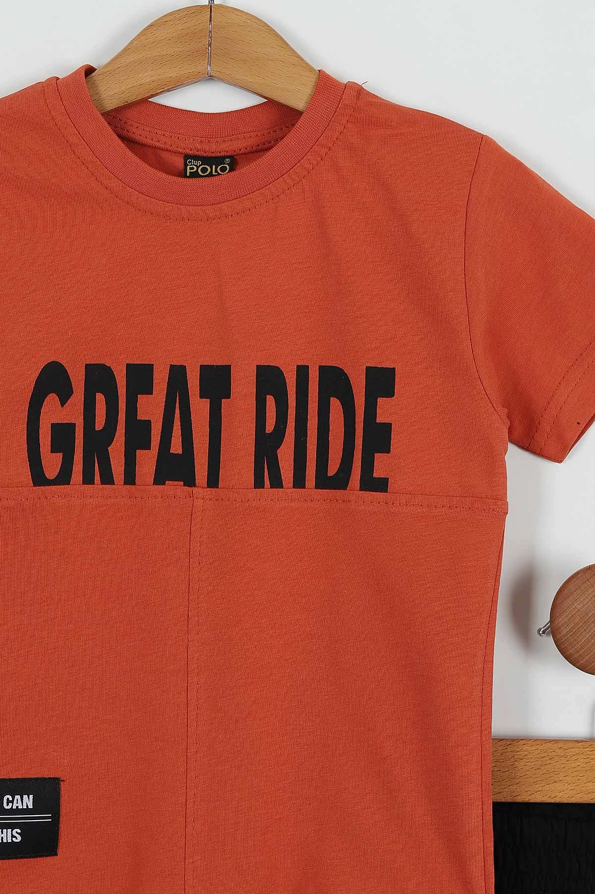Kiremit (7-10 Yaş) Great RIde Baskılı Şortlu Erkek Çocuk Takım 253691