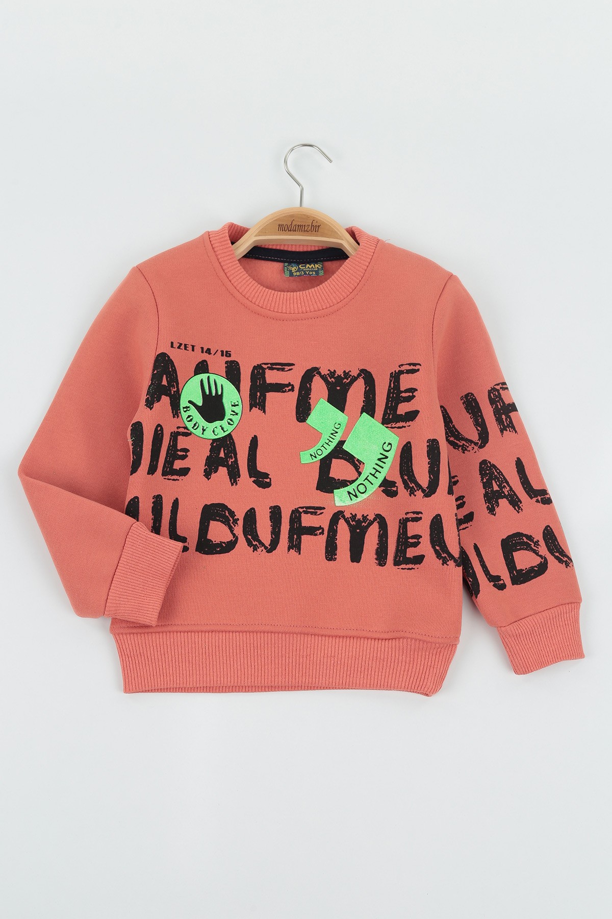 Kiremit (8-12 Yaş) Lvors Baskılı Üç İp Şardonlu Erkek Çocuk Sweat Polar 135188