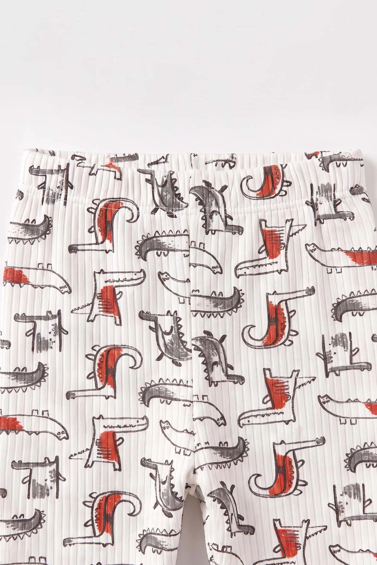 Kiremit Beyaz  (1-3 Yaş) Balık Desenli Raporlu Çocuk Pijama Takım 477335