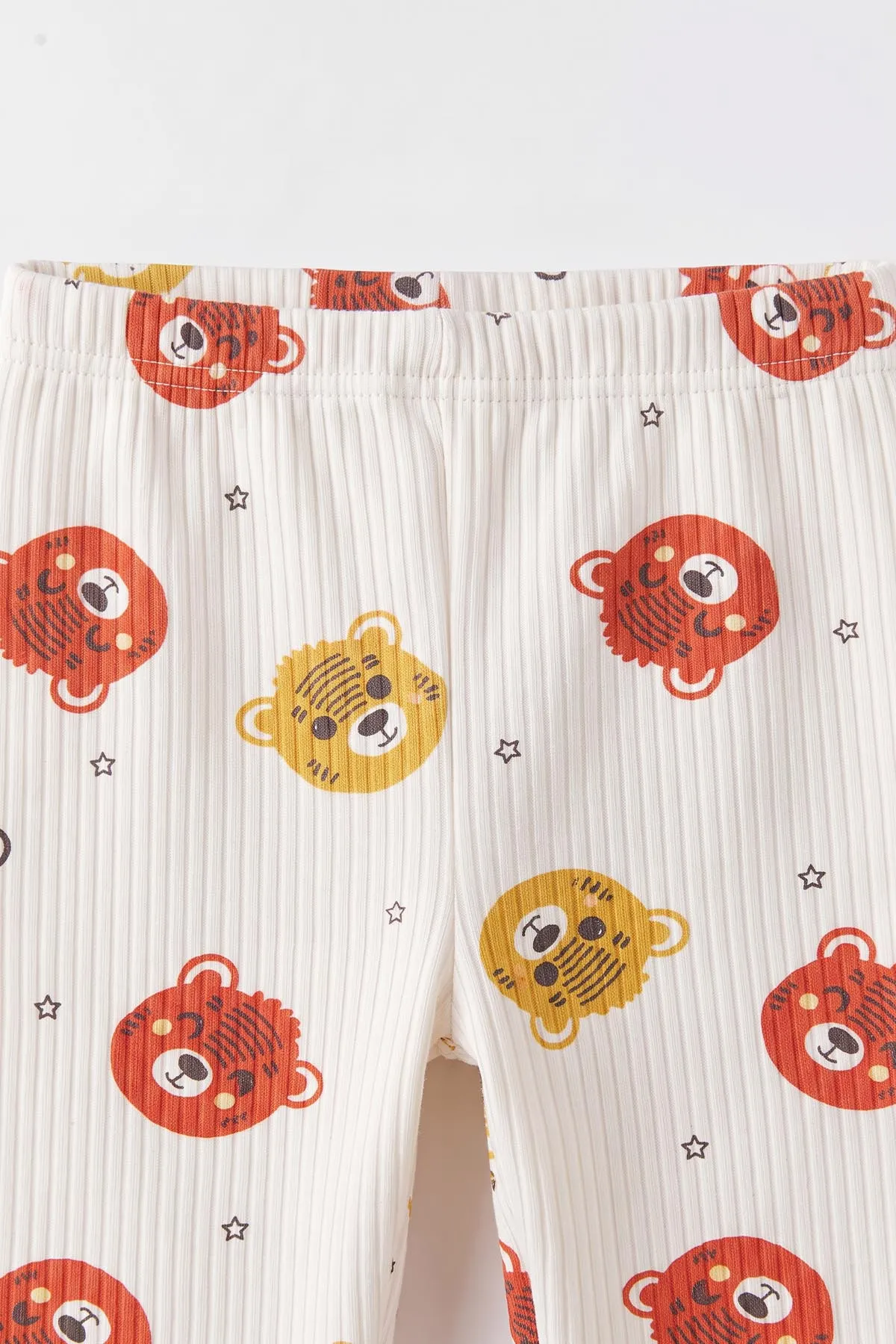 Kiremit Beyaz (1-3 Yaş) Koala Kafası Baskılı Raporlu Çocuk Pijama Takım 477249