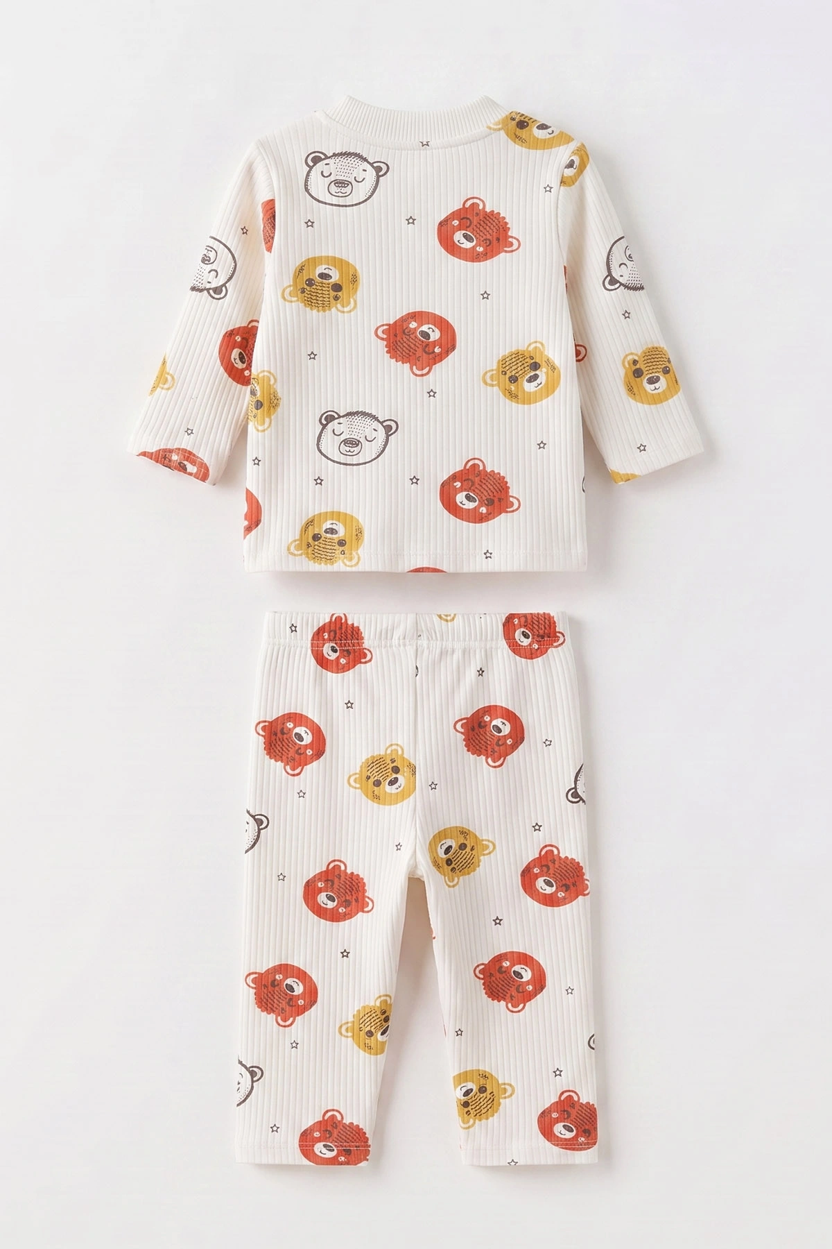 Kiremit Beyaz (1-3 Yaş) Koala Kafası Baskılı Raporlu Çocuk Pijama Takım 477249