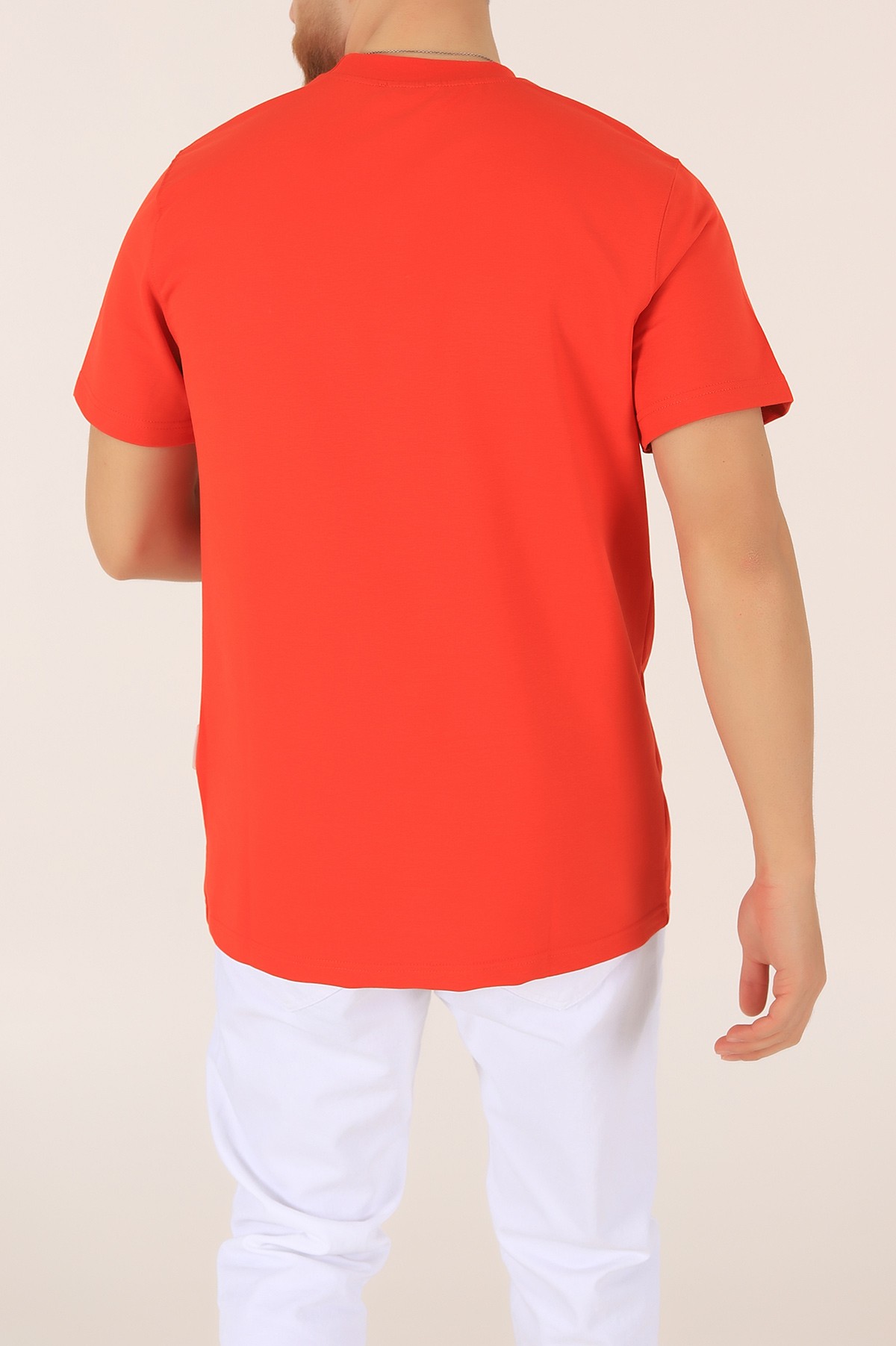 Kiremit İki İp Oversize Erkek Tişört 163554