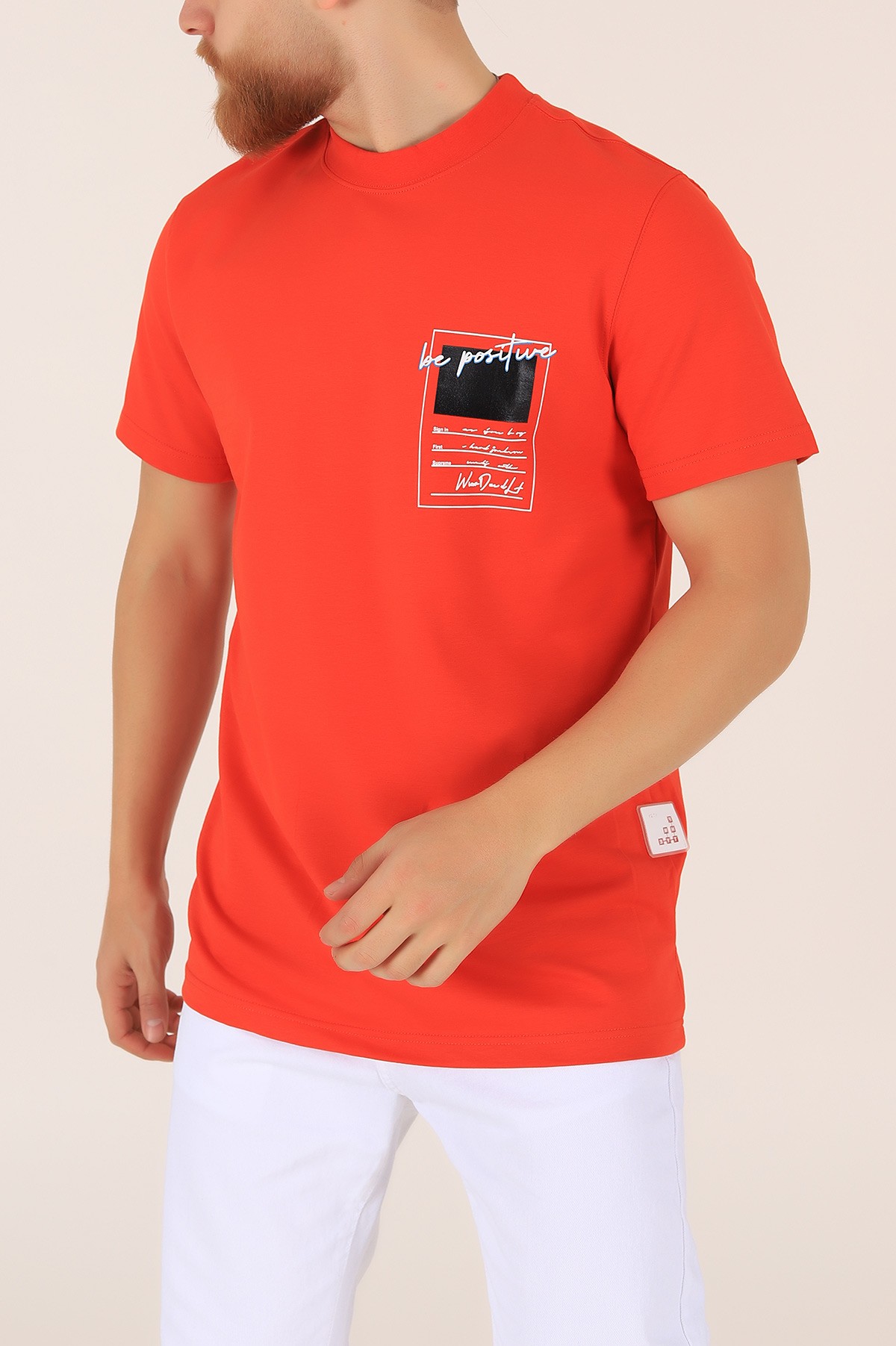 Kiremit İki İp Oversize Erkek Tişört 163554