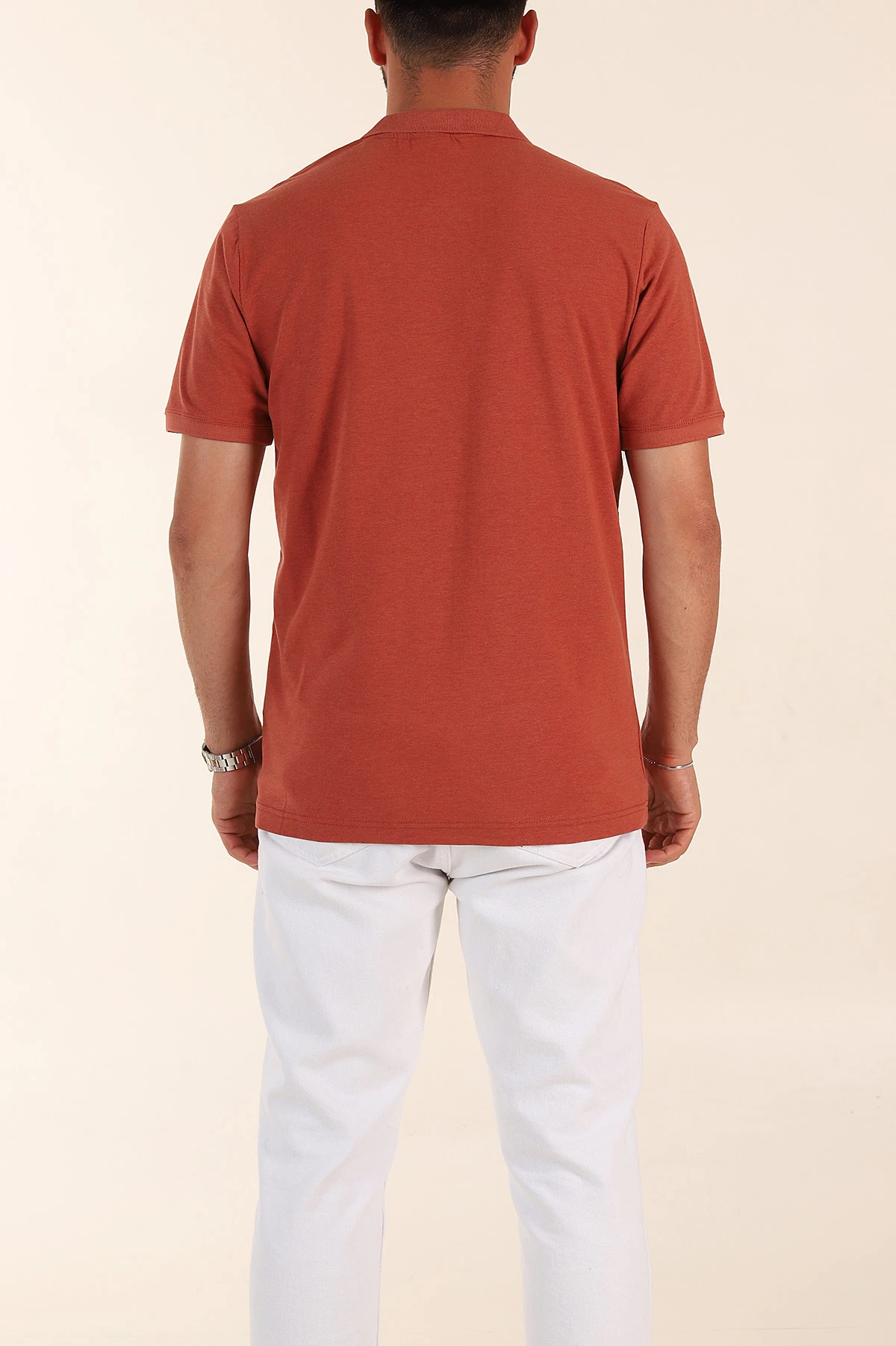 Kiremit Kırçıllı Regular Fit Basic Polo Yaka Erkek Tişört 372077