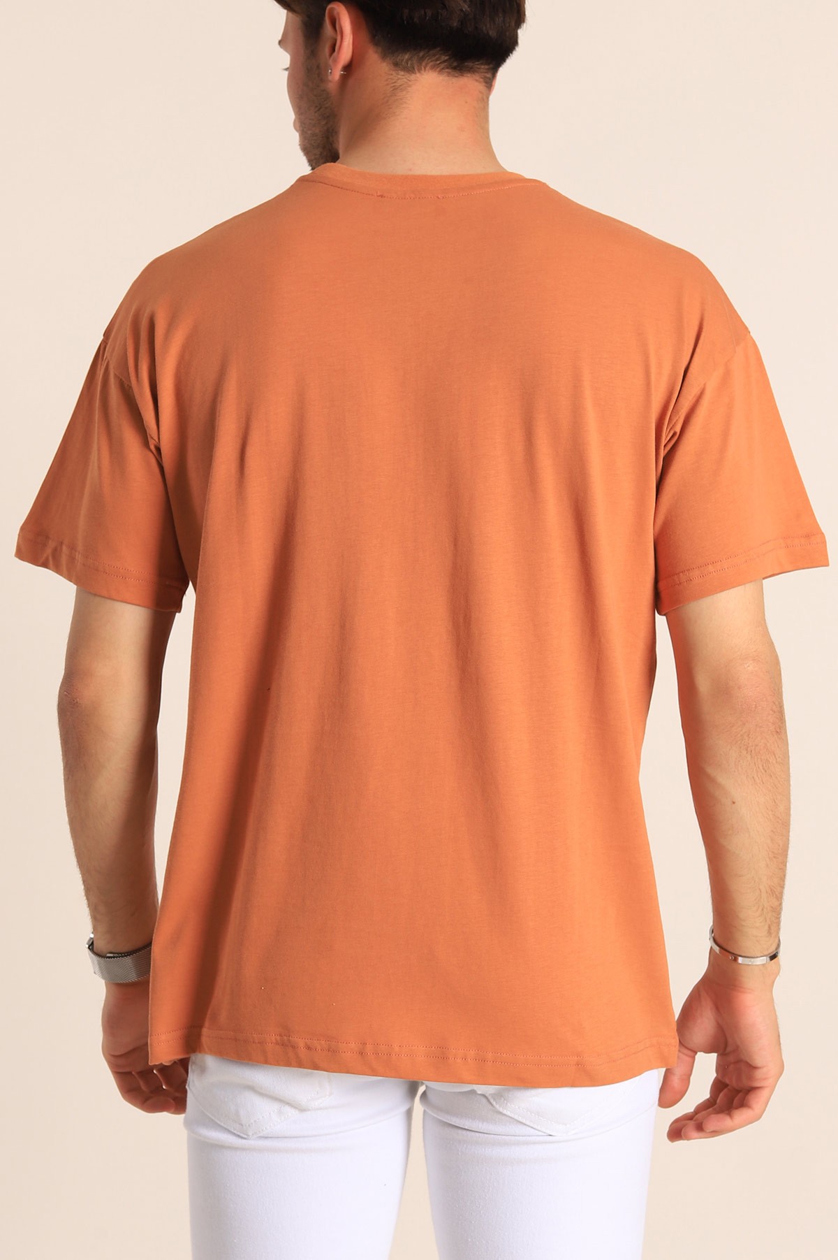 Kiremit Oversize Basic Erkek Tişört 184256