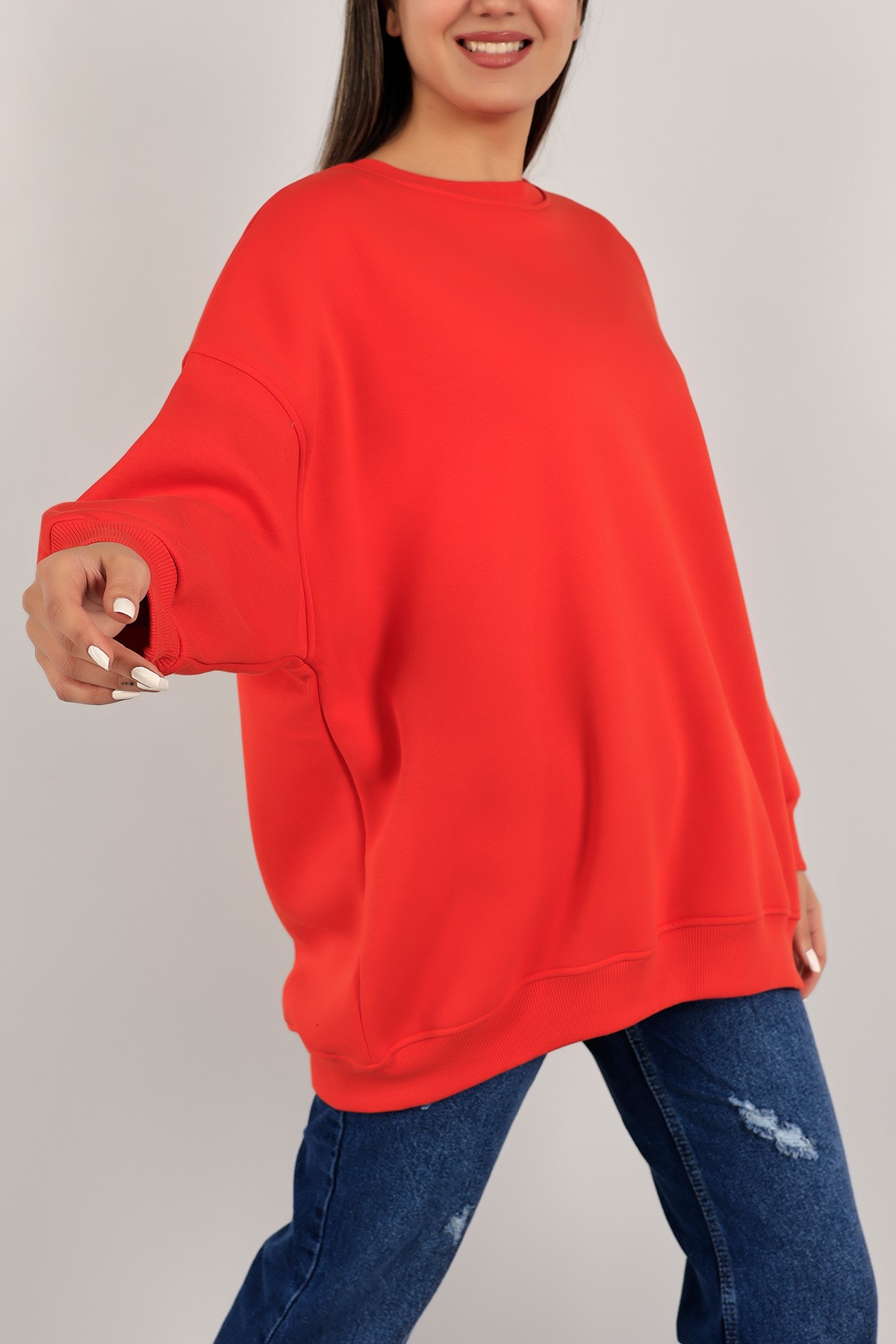 Kiremit Üç İp İçi Şardonlu Sweat Tunik 141804