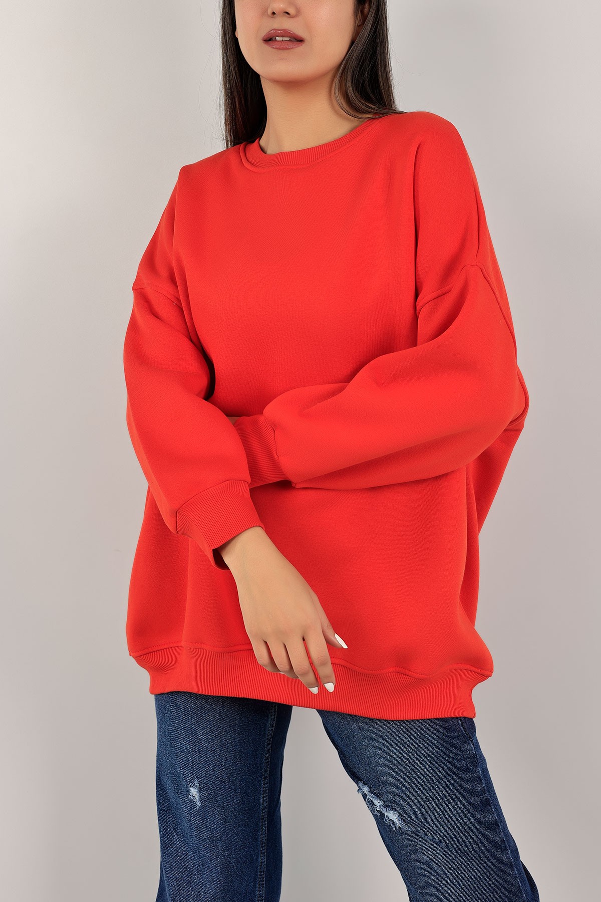 Kiremit Üç İp İçi Şardonlu Sweat Tunik 141804