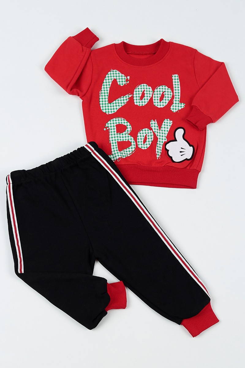 Kırmızı (0-3)Cool Baskılı Erkek Çocuk Takım 91923