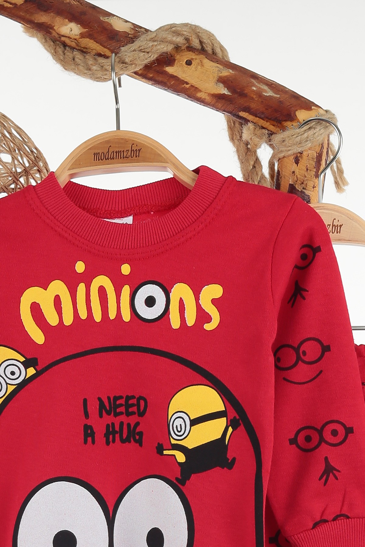 Kırmızı (1-3 Yaş) Minyon Baskılı Erkek Çocuk Pijama Takımı 138023