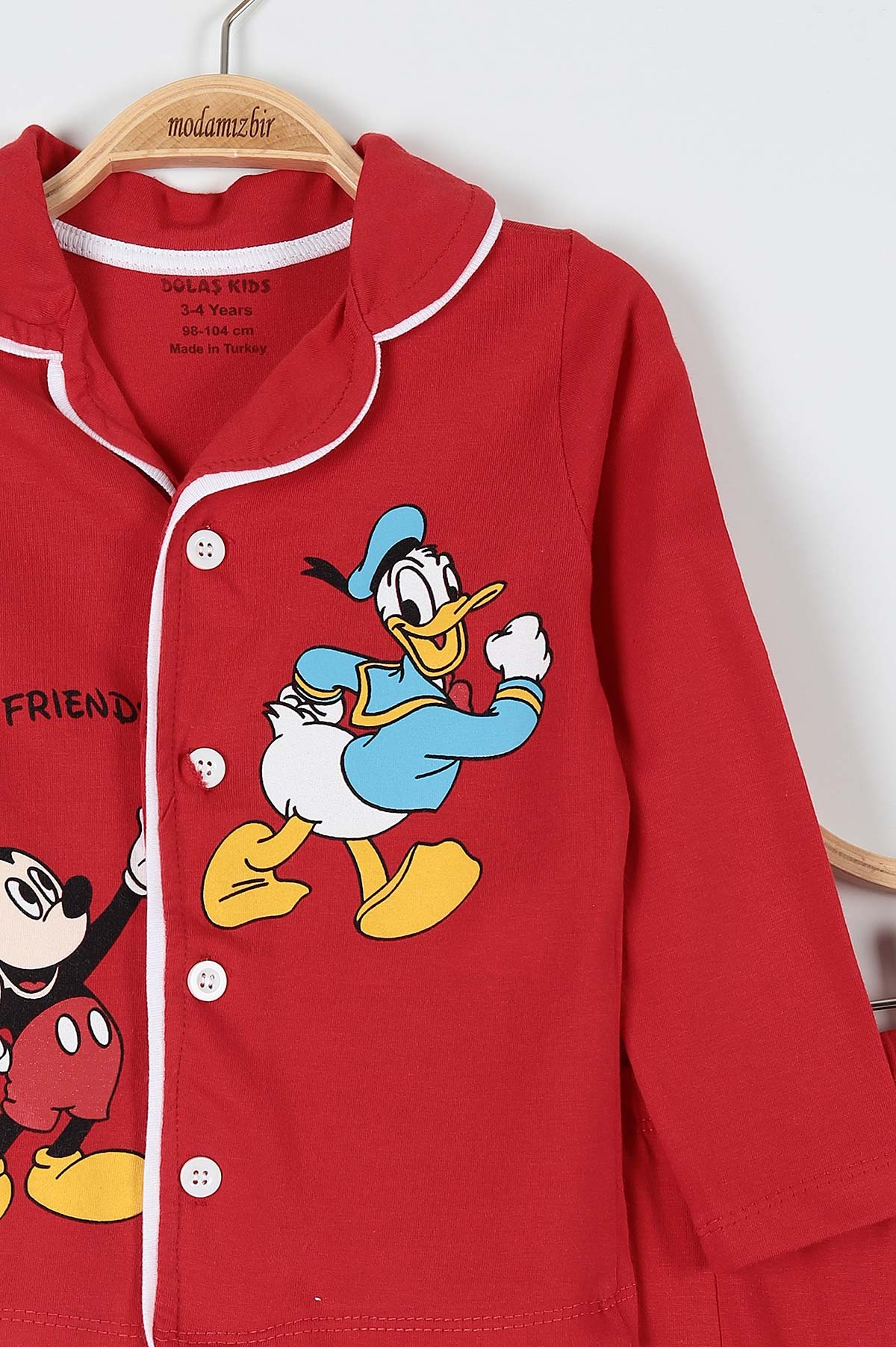 Kırmızı (1-3 Yaş) Ördek Baskılı Erkek Bebe Pijama Takım 181872