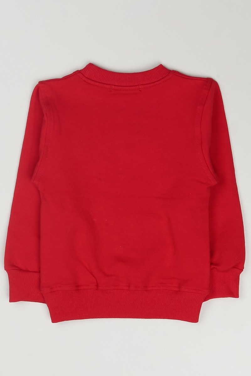 Kırmızı (1-4 Yaş) Kalp Baskılı Kız Çocuk Sweatshirt 86127