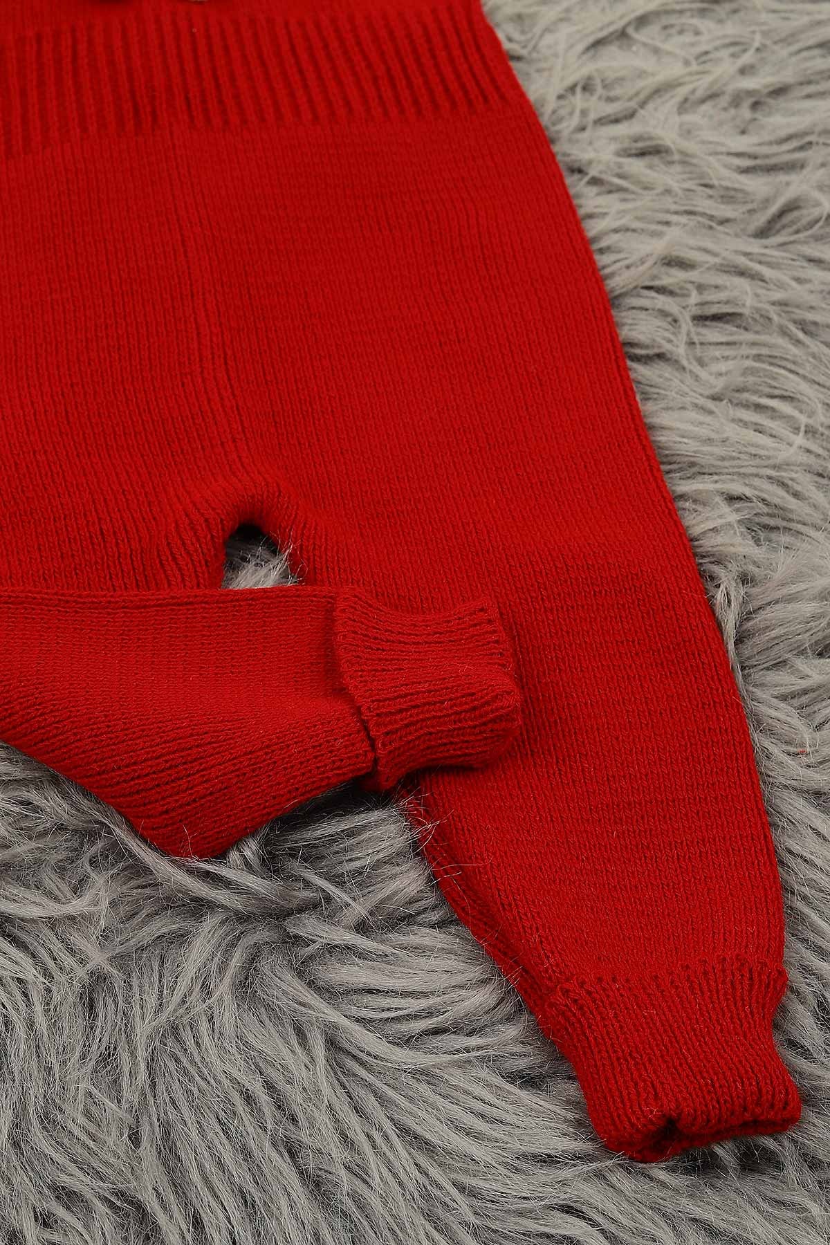 Kırmızı (1-5 Yaş) Ayı Oyuncaklı Kız Çocuk Salopet 153993
