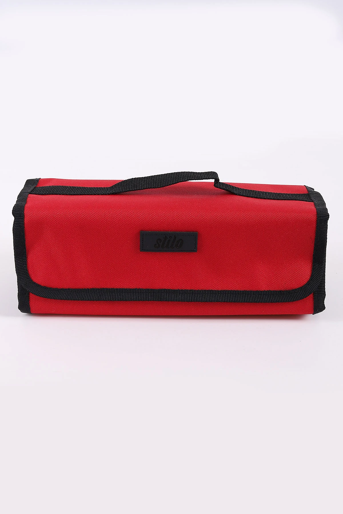 Kırmızı 10x25 Cm Stilo Kumaş 4 Gözlü Çantalı Kalem Kutu 441687