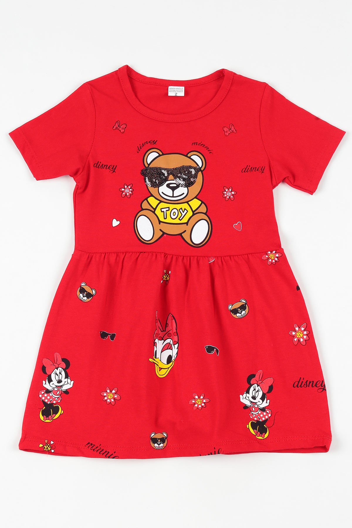Kırmızı (2-10 yaş) Moschino Toy Baskılı Kız Çocuk Elbise 108646