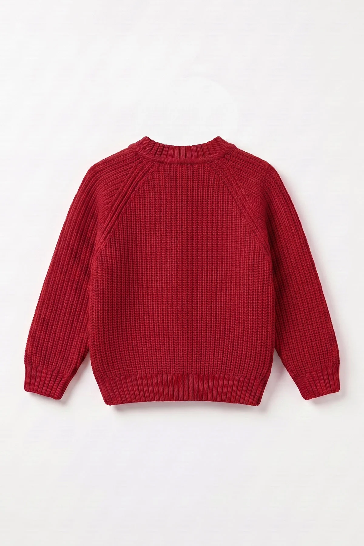 Kırmızı (2-8 Yaş ) Selanik Örgülü  Reglan Kol Triko Kız Çocuk Hırka 474607