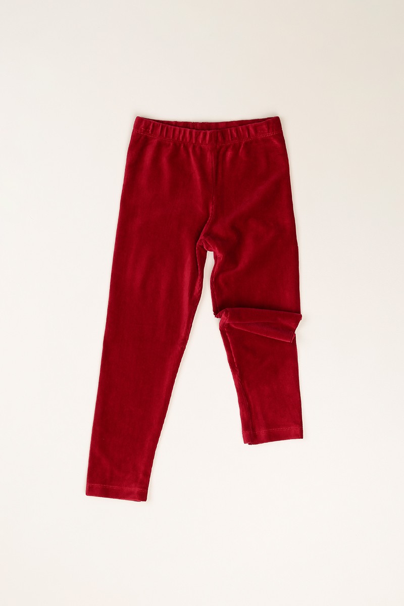 Kırmızı (2-8 Yaş)Kadife Beli Lastikli Kız Çocuk Pantolon 81903