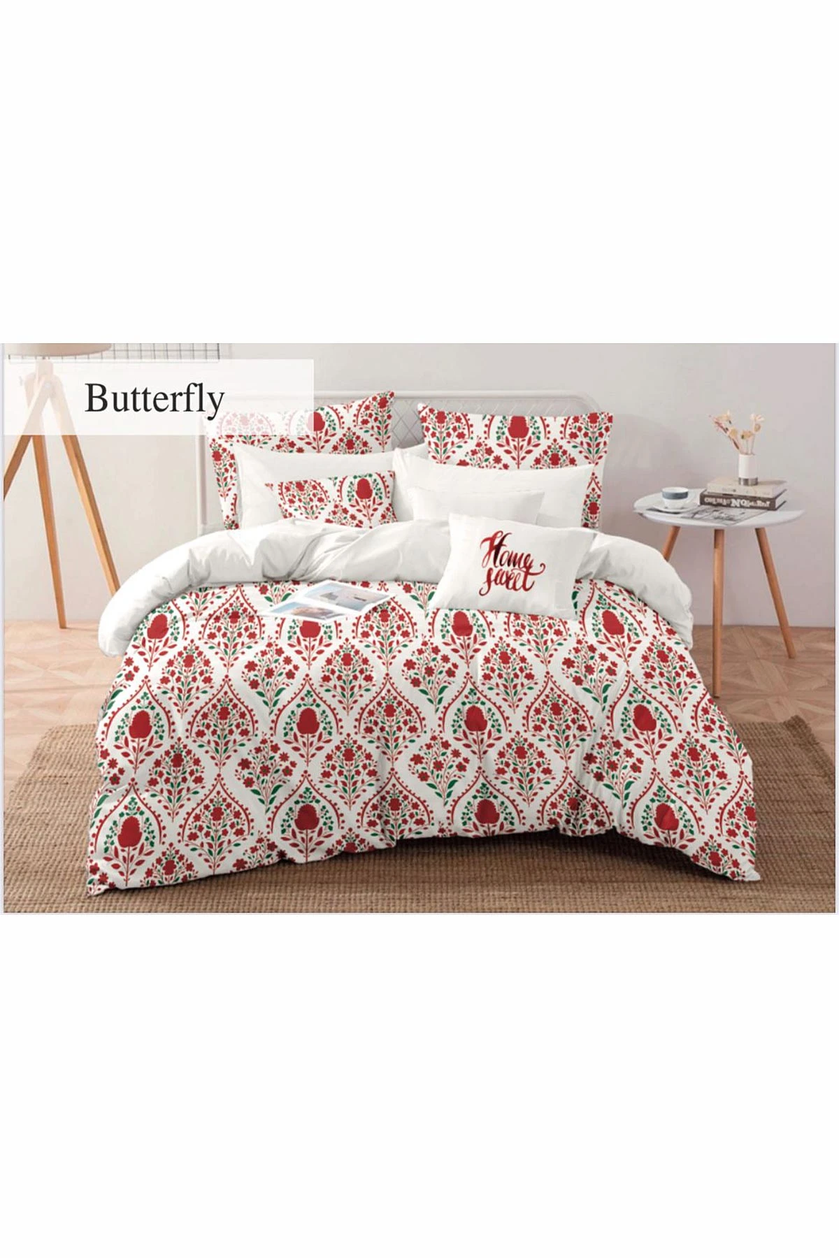 Kırmızı 200x220 Cm Evnur Home Pure Line Çift Kişilik Nevresim Takımı 458485