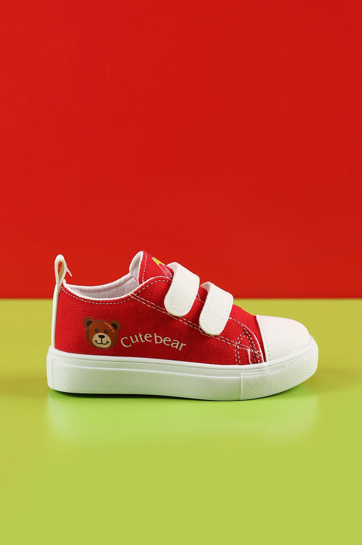 Kırmızı (26-30 Patik) Keten Çift Cırtlı Unisex Çocuk Ayakkabı 276146