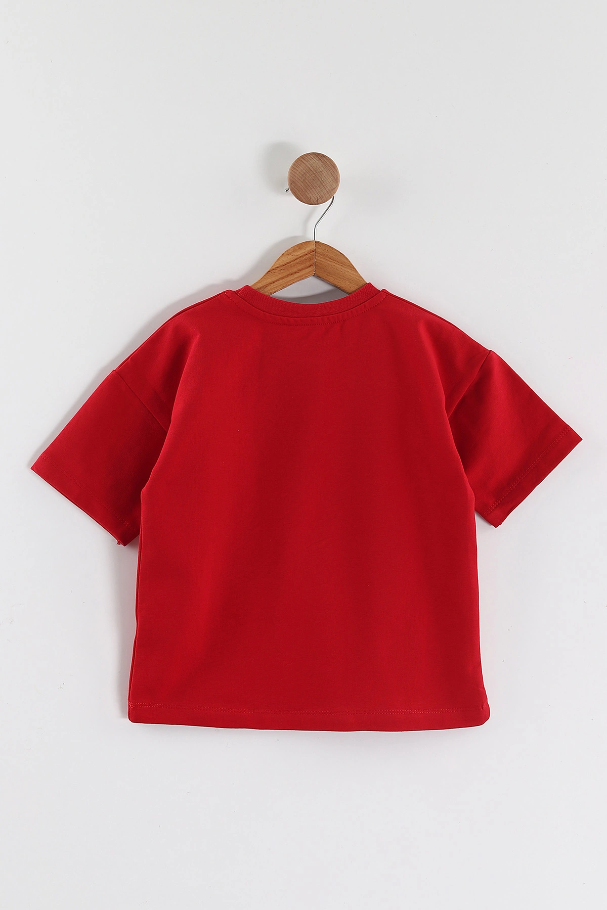 Kırmızı (3-10 Yaş) New York Baskılı Oversize Erkek Çocuk Tişört 469019