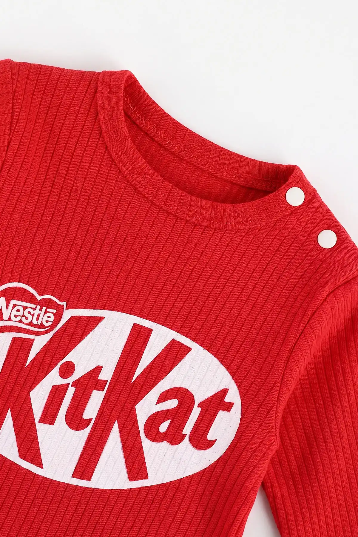 Kırmızı (3-12 Ay)Kit Kat Baskılı Şapkalı Bebek Takım 482242