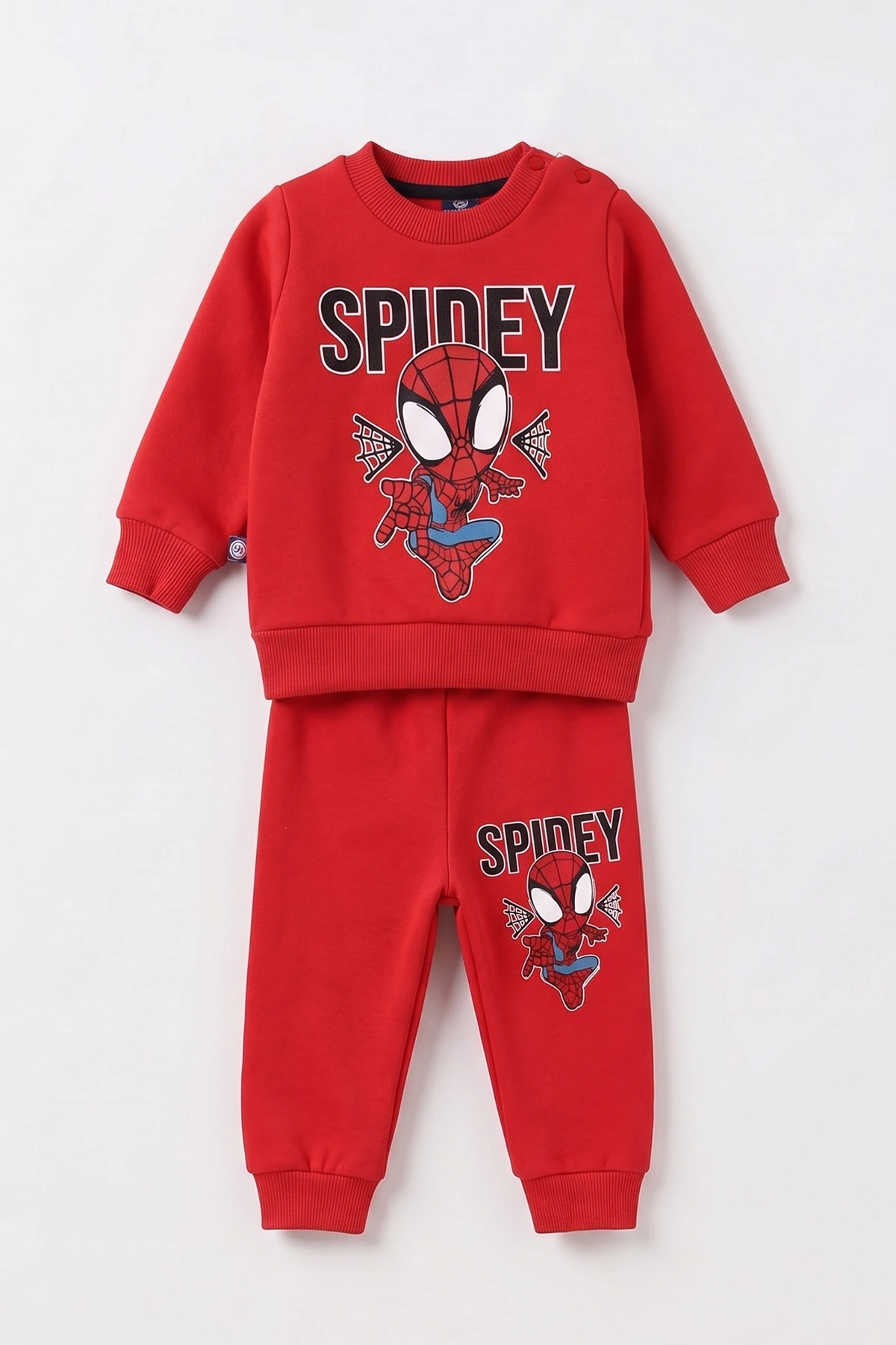 Kırmızı (3-24 Ay) Spidey Baskılı 3 İp Şardonlu Erkek Bebek Kışlık Takım 497118