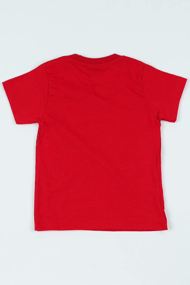 Kırmızı (3-7 yaş) Baskılı Erkek Çocuk Tişört 108147
