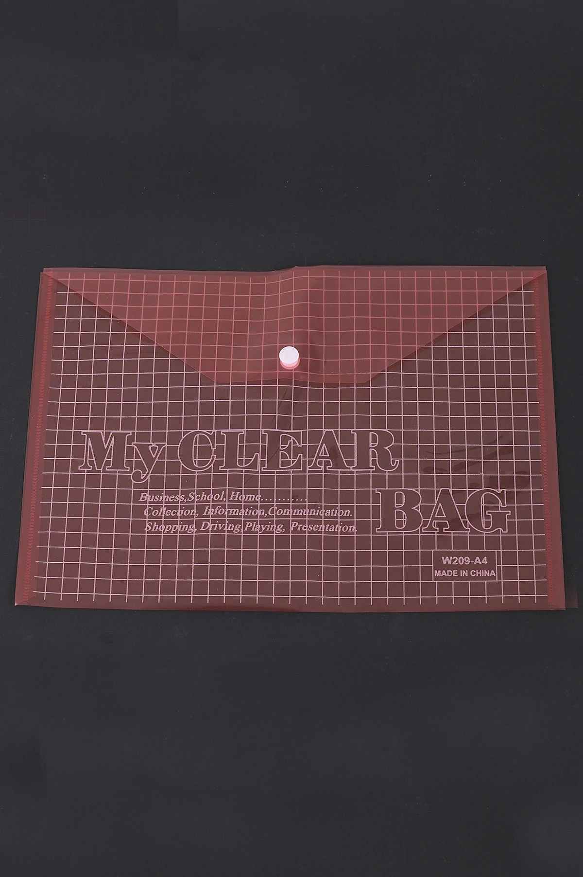 Kırmızı 32x22 Cm Regi Şeffaf Çıtçıtlı Dosya 426362